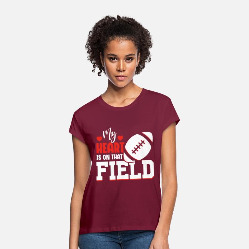 My Heart is on the Field Football Player Mom Dad