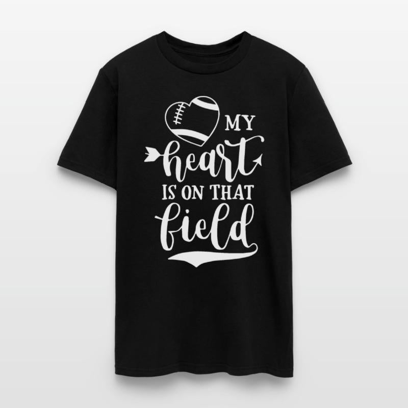 my hert is on that field football mom and dad gift