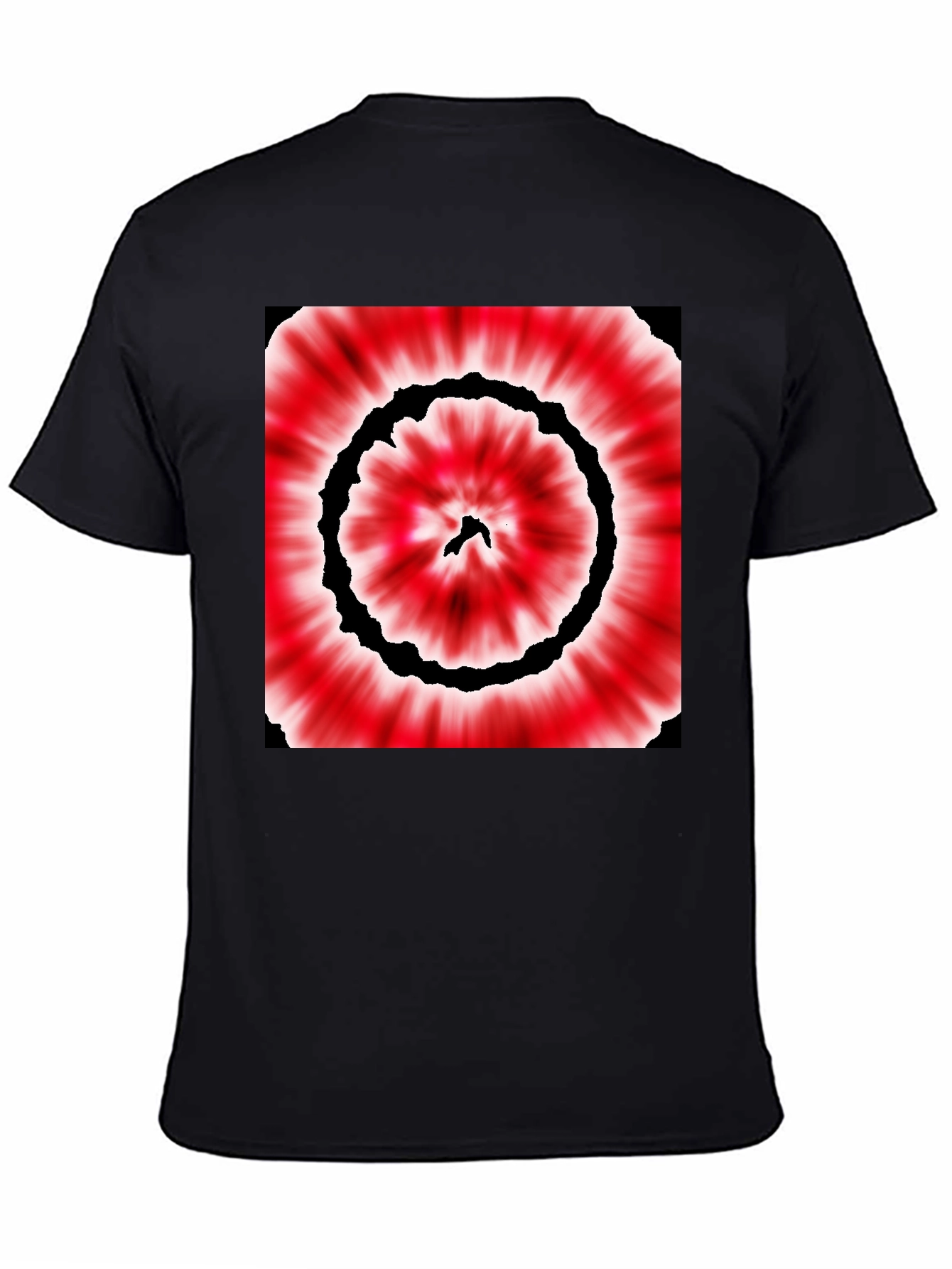 Red & Black Tie-Dye Style Graphic T-Shirt
