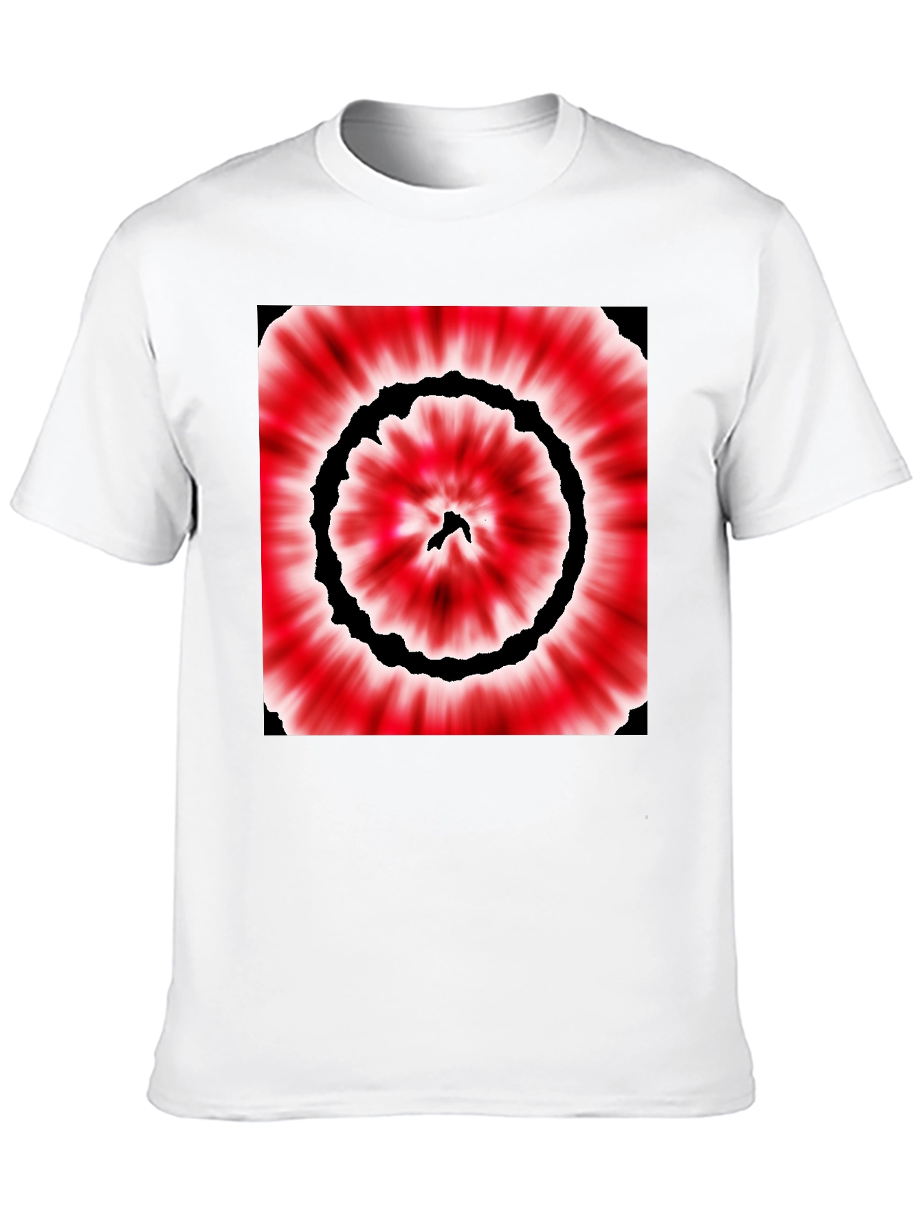 Red & Black Tie-Dye Style Graphic T-Shirt
