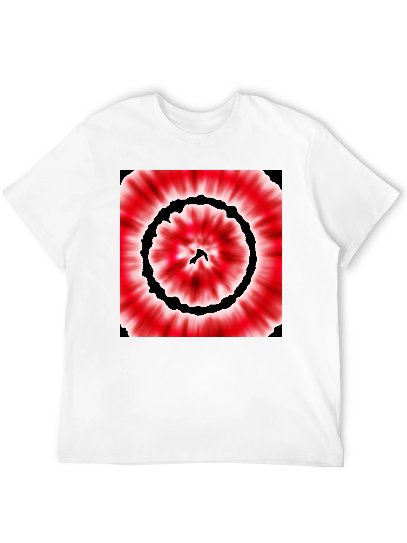 Red & Black Tie-Dye Style Graphic T-Shirt