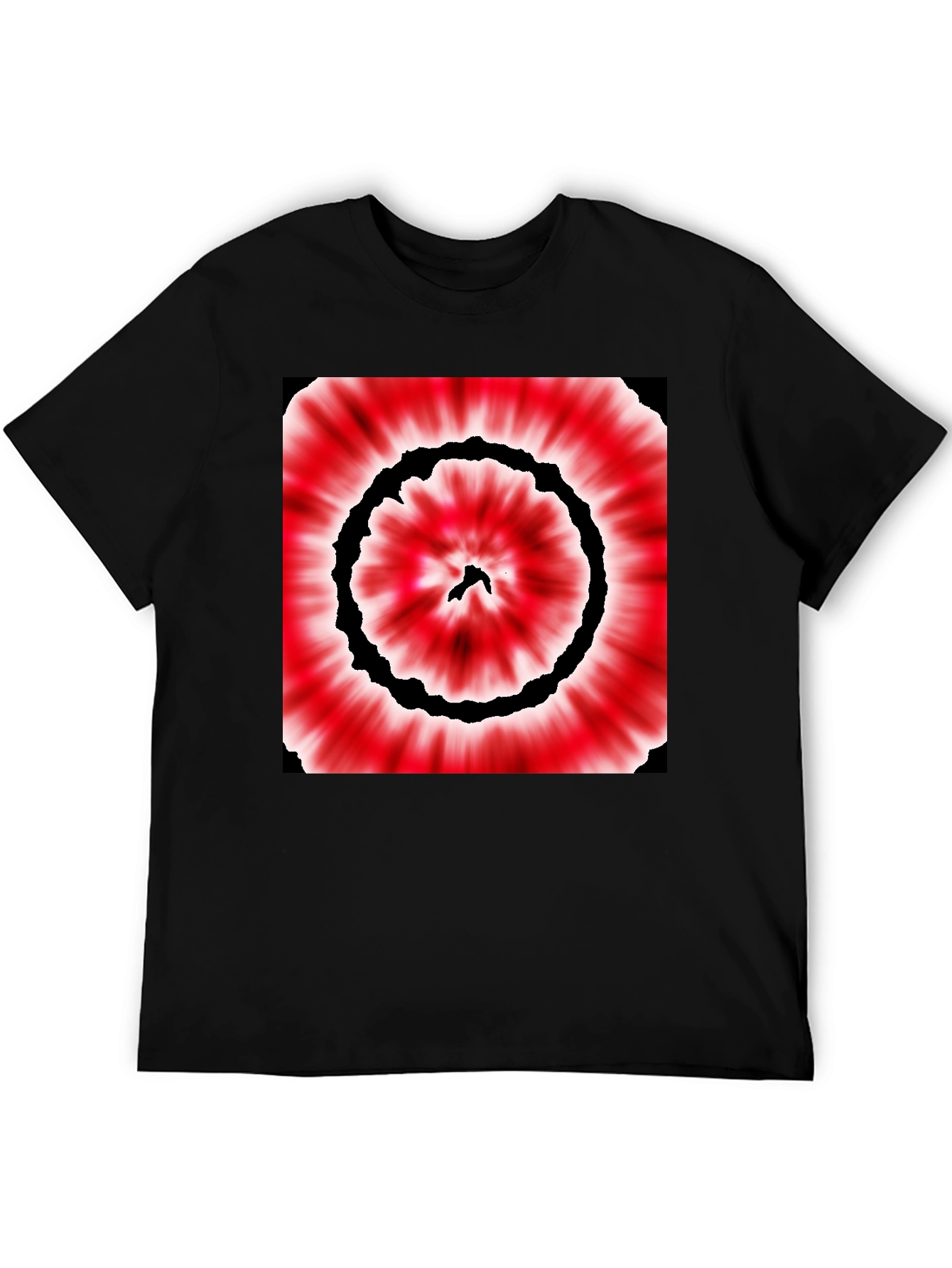 Red & Black Tie-Dye Style Graphic T-Shirt