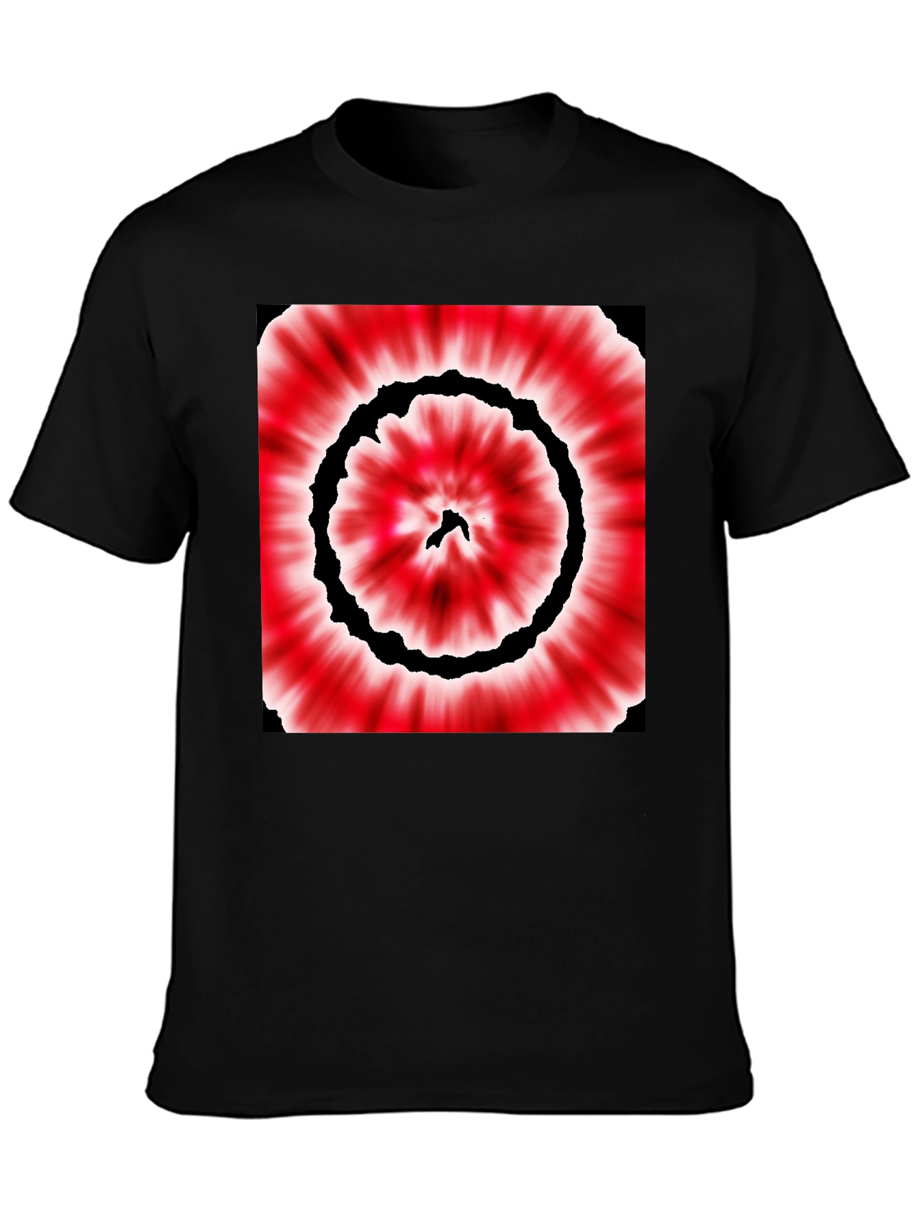Red & Black Tie-Dye Style Graphic T-Shirt