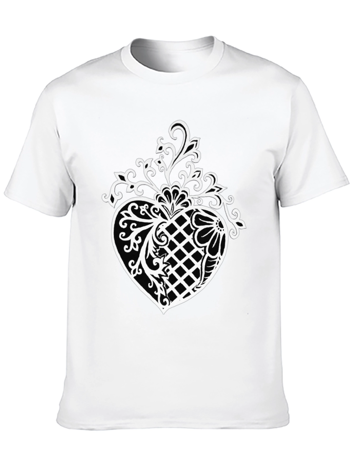 Stylish Black T-Shirt with Pineapple Floral Design