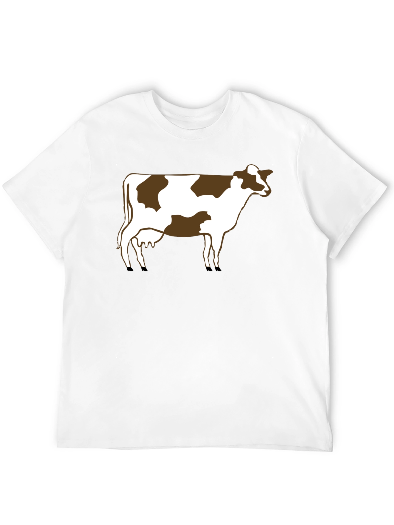 Cow Print T-Shirt - Casual Black Tee