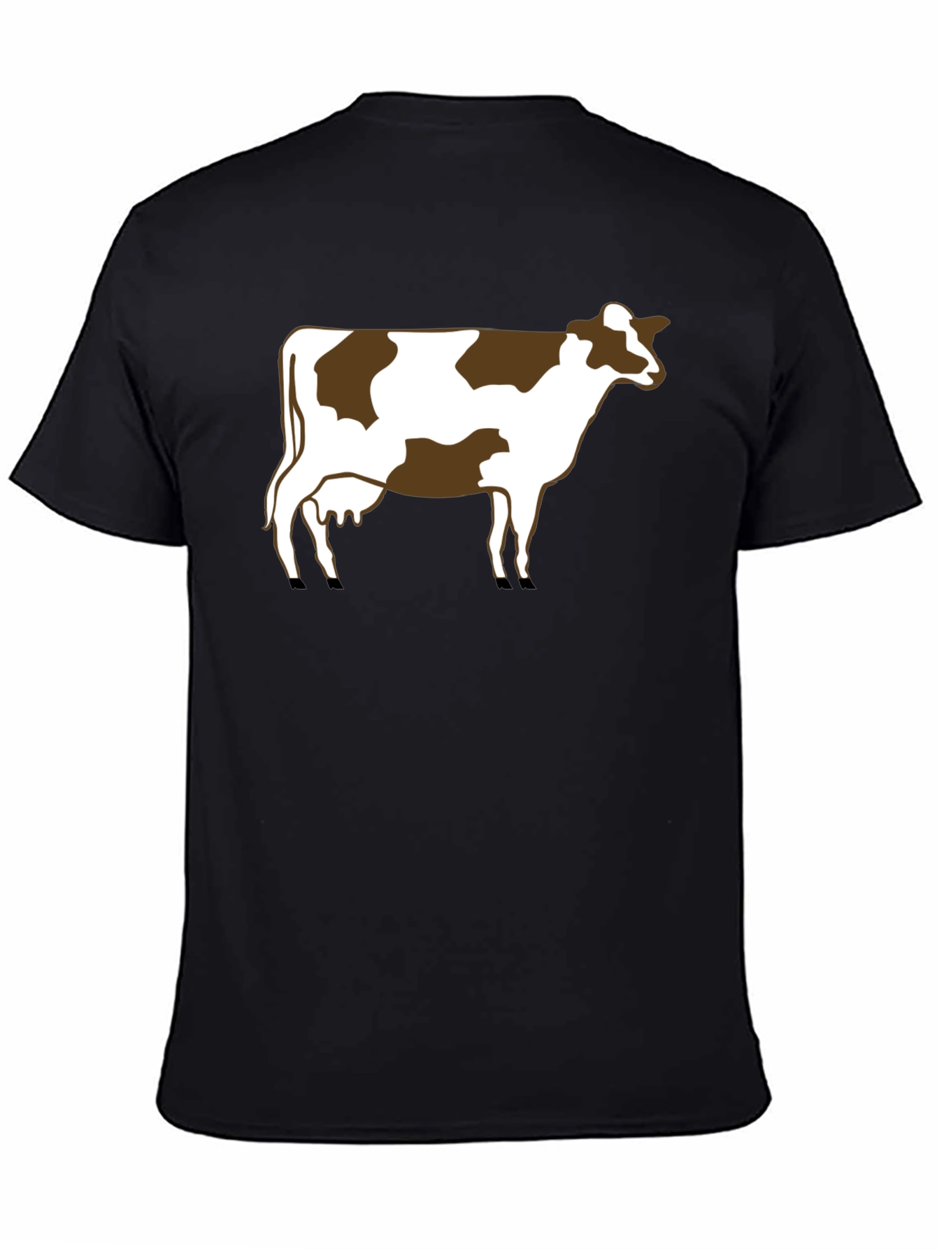 Cow Print T-Shirt - Casual Black Tee