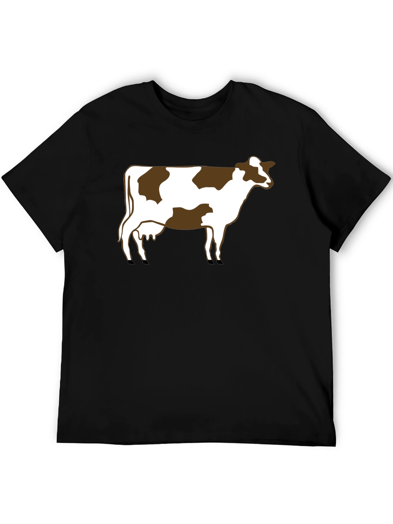 Cow Print T-Shirt - Casual Black Tee