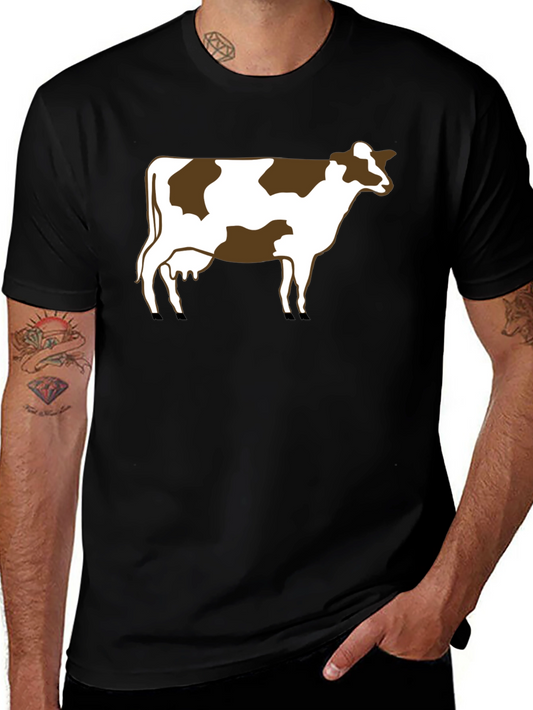 Cow Print T-Shirt - Casual Black Tee
