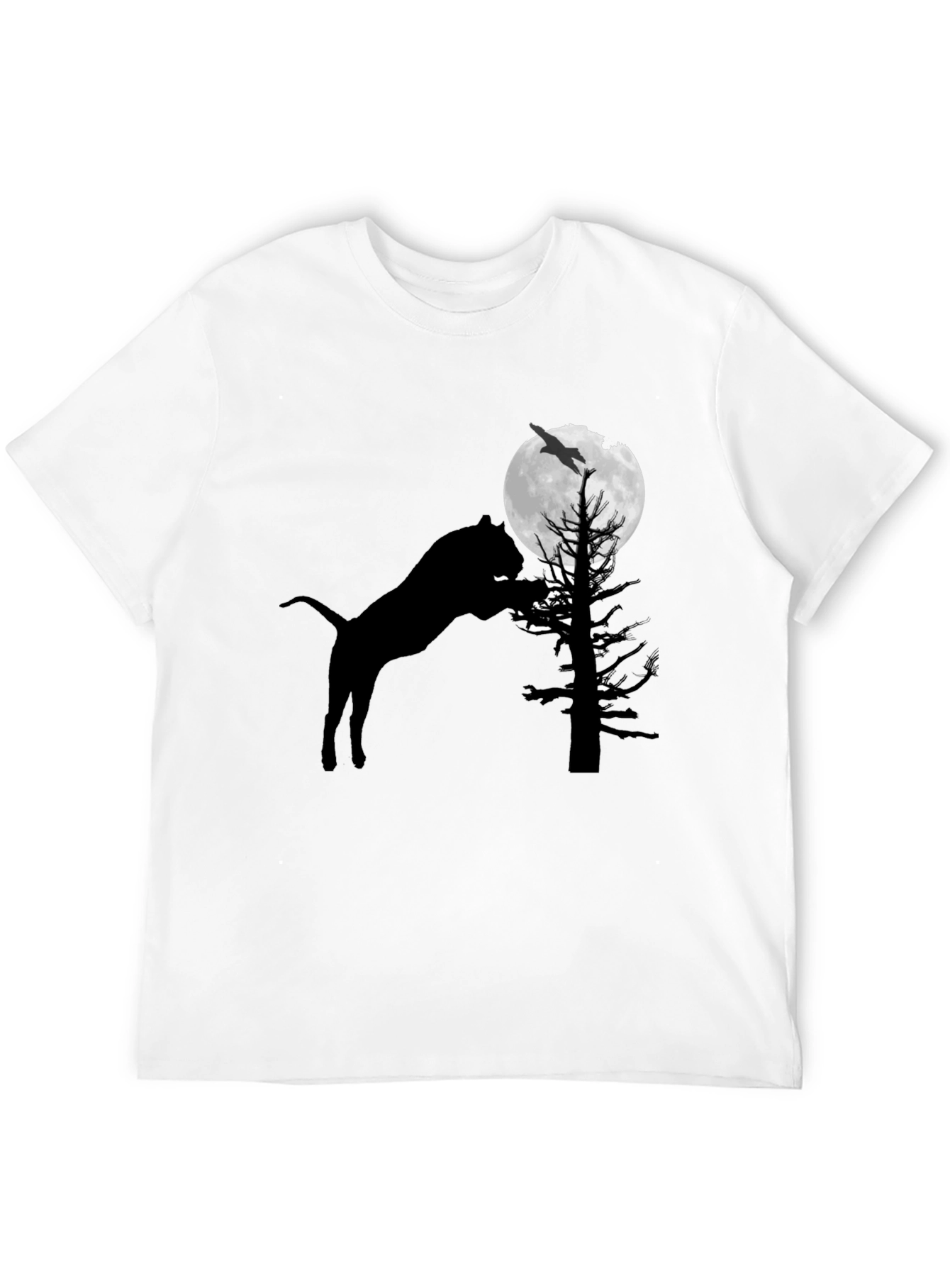 Silhouette Cat Moon T-Shirt - Unique Graphic Tee