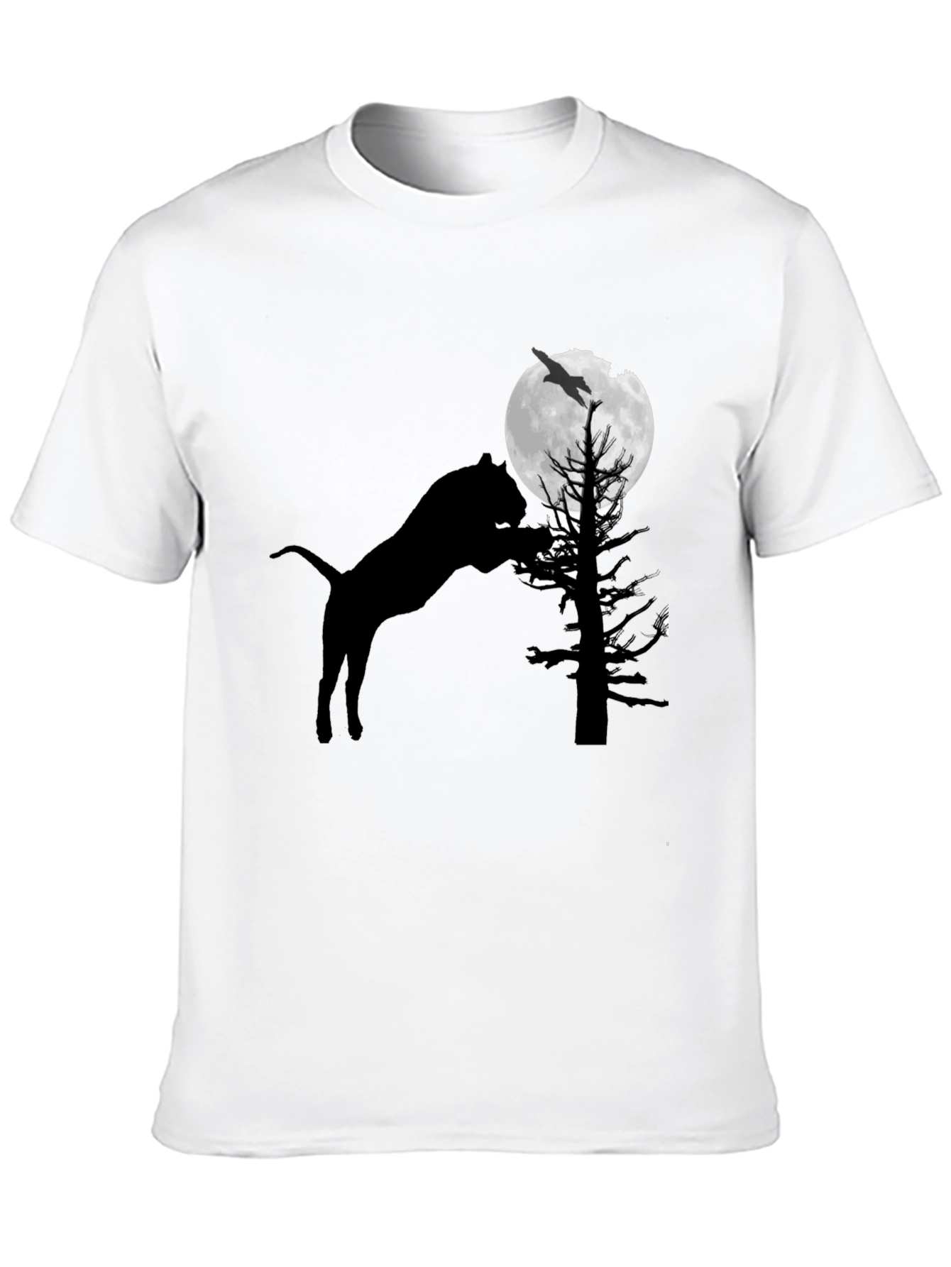 Silhouette Cat Moon T-Shirt - Unique Graphic Tee