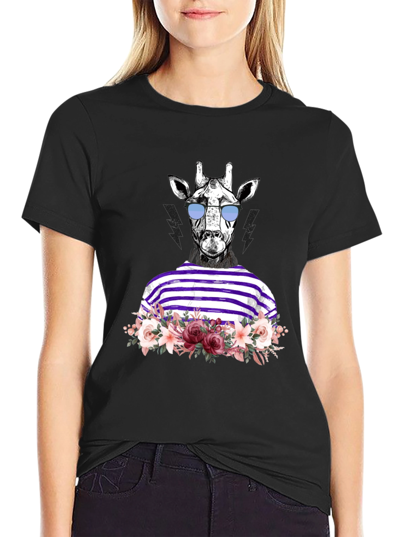 Giraffe in Shades Graphic Tee
