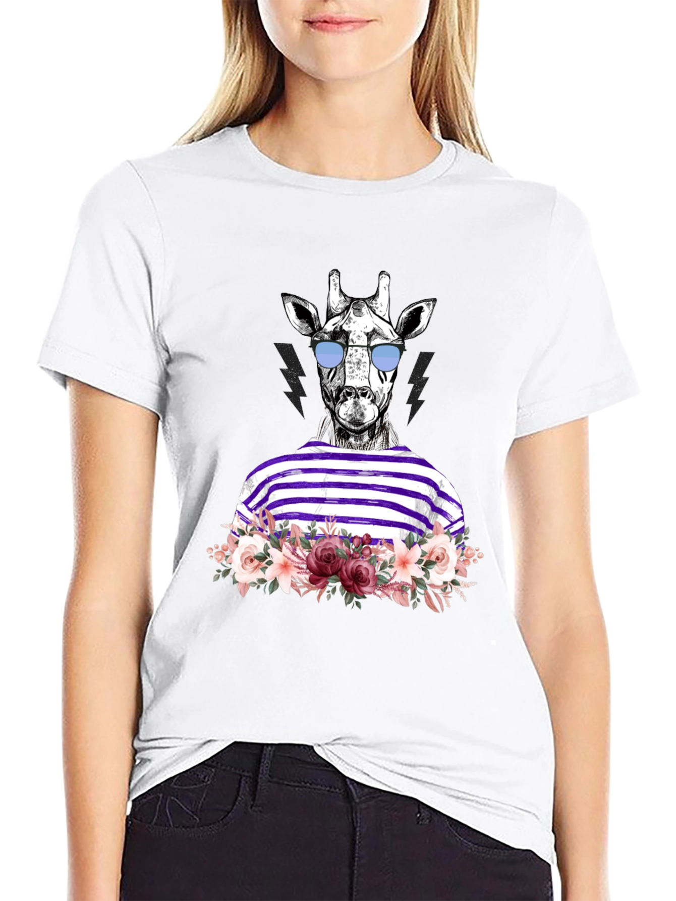 Giraffe in Shades Graphic Tee