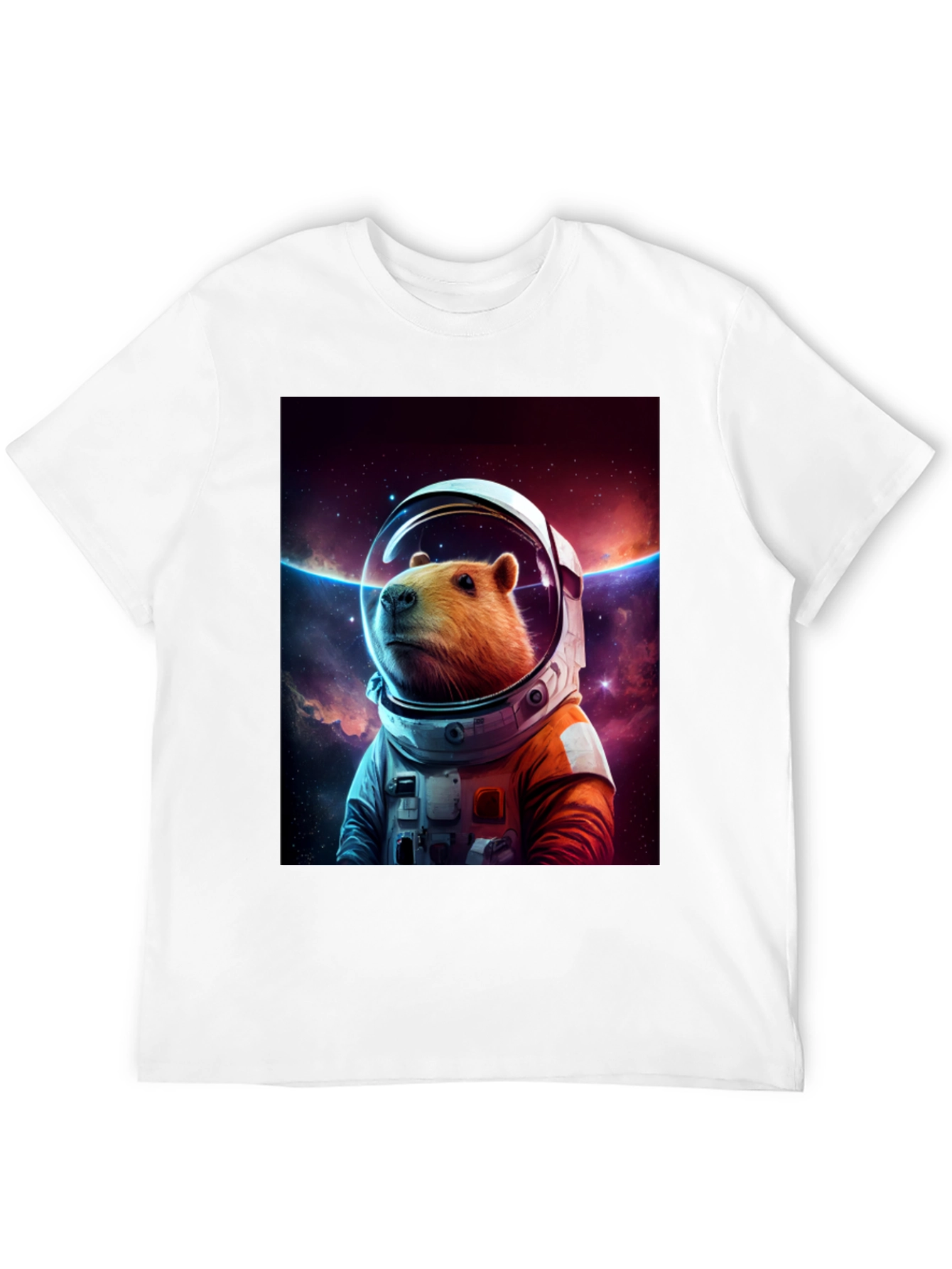 Capybara Astronaut Graphic Tee - Space Explorer Shirt
