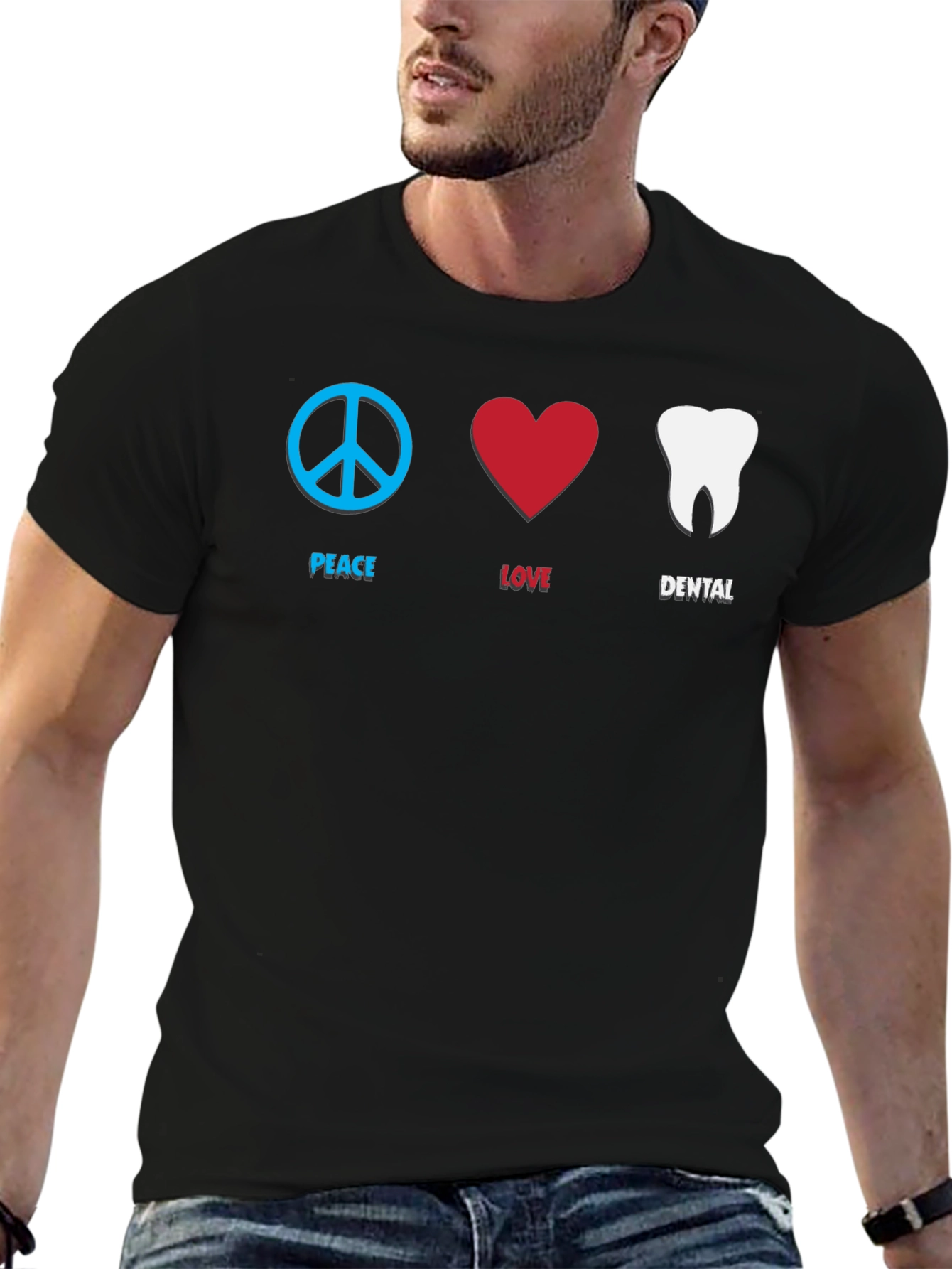 Peace Love Dental T-Shirt - Unisex Cotton Tee