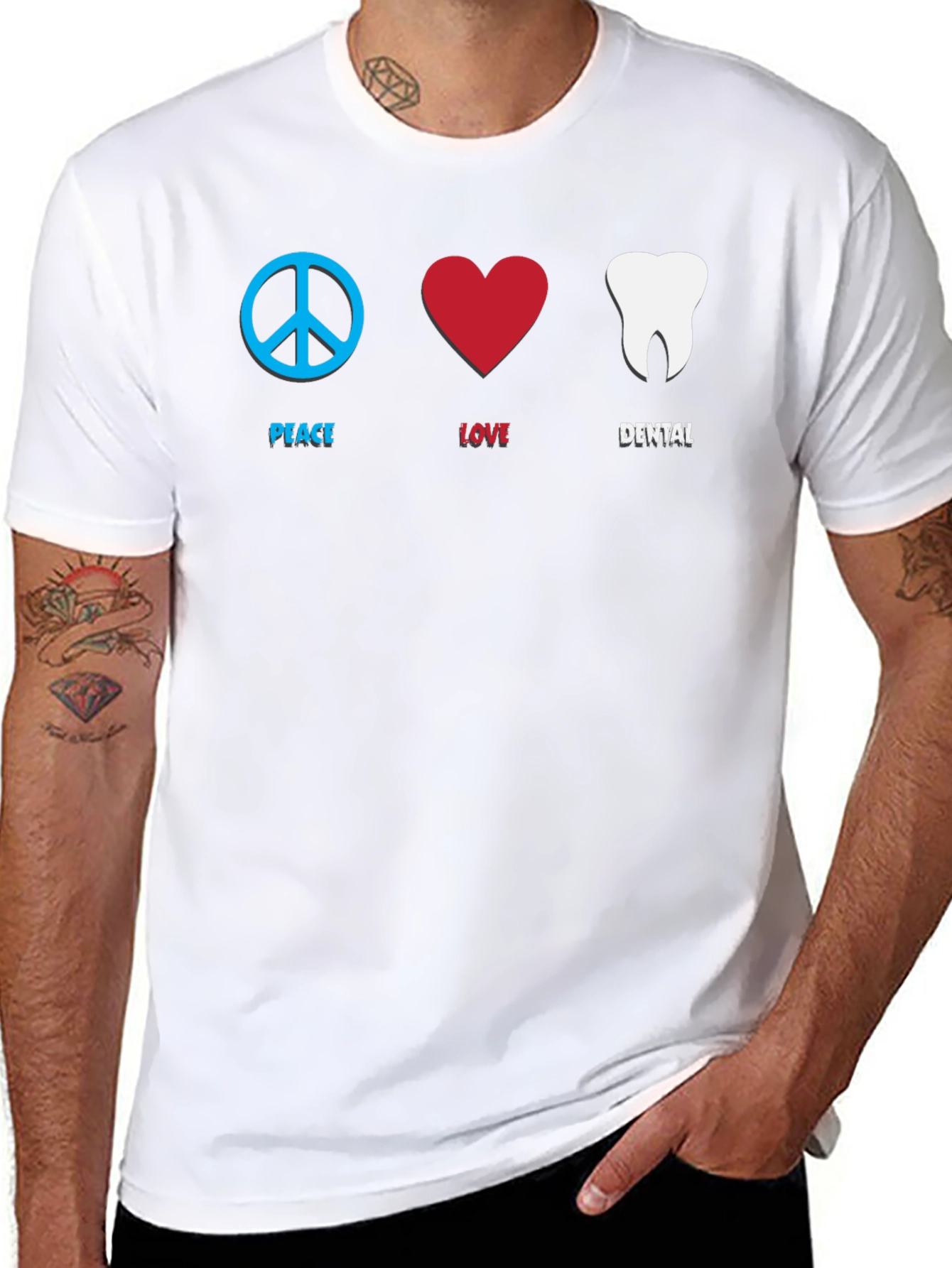 Peace Love Dental T-Shirt - Unisex Cotton Tee
