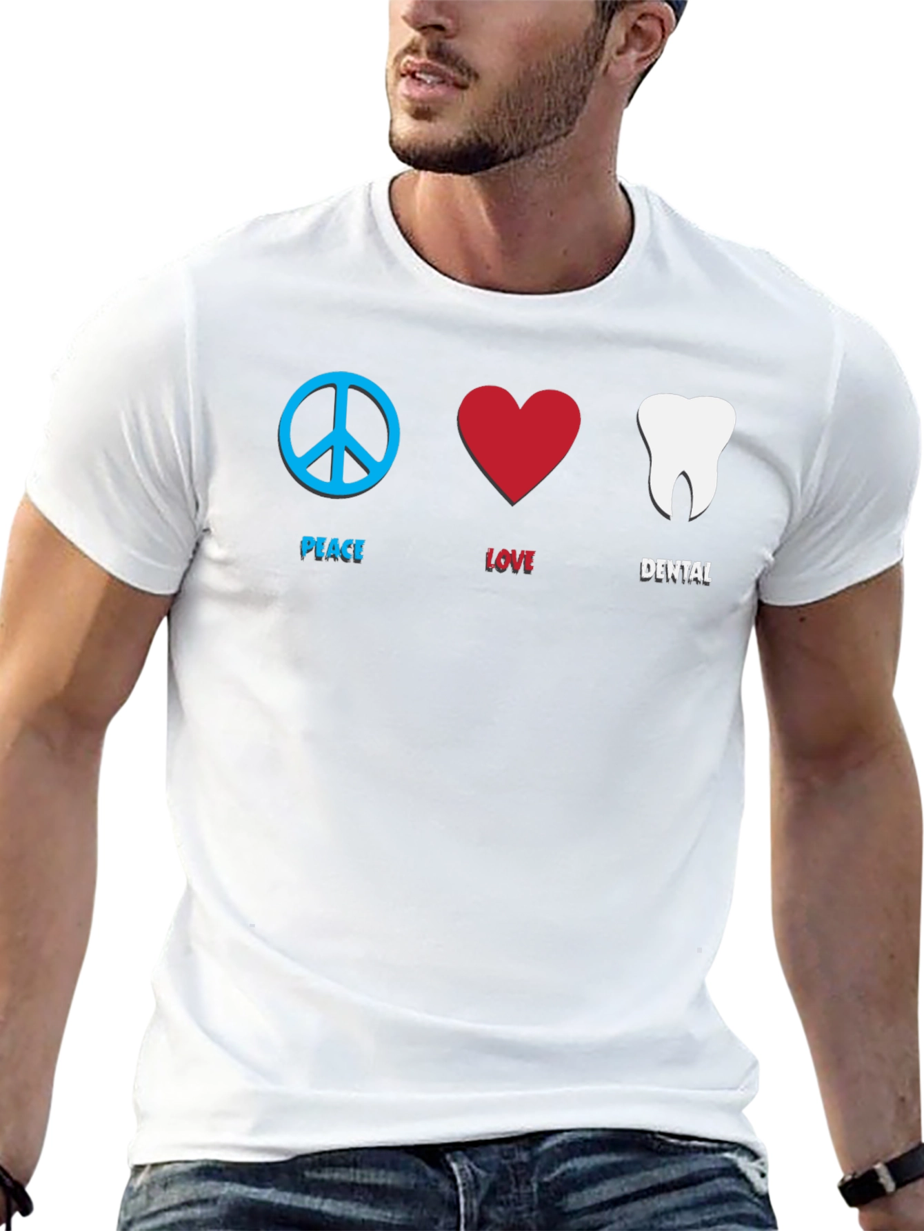 Peace Love Dental T-Shirt - Unisex Cotton Tee
