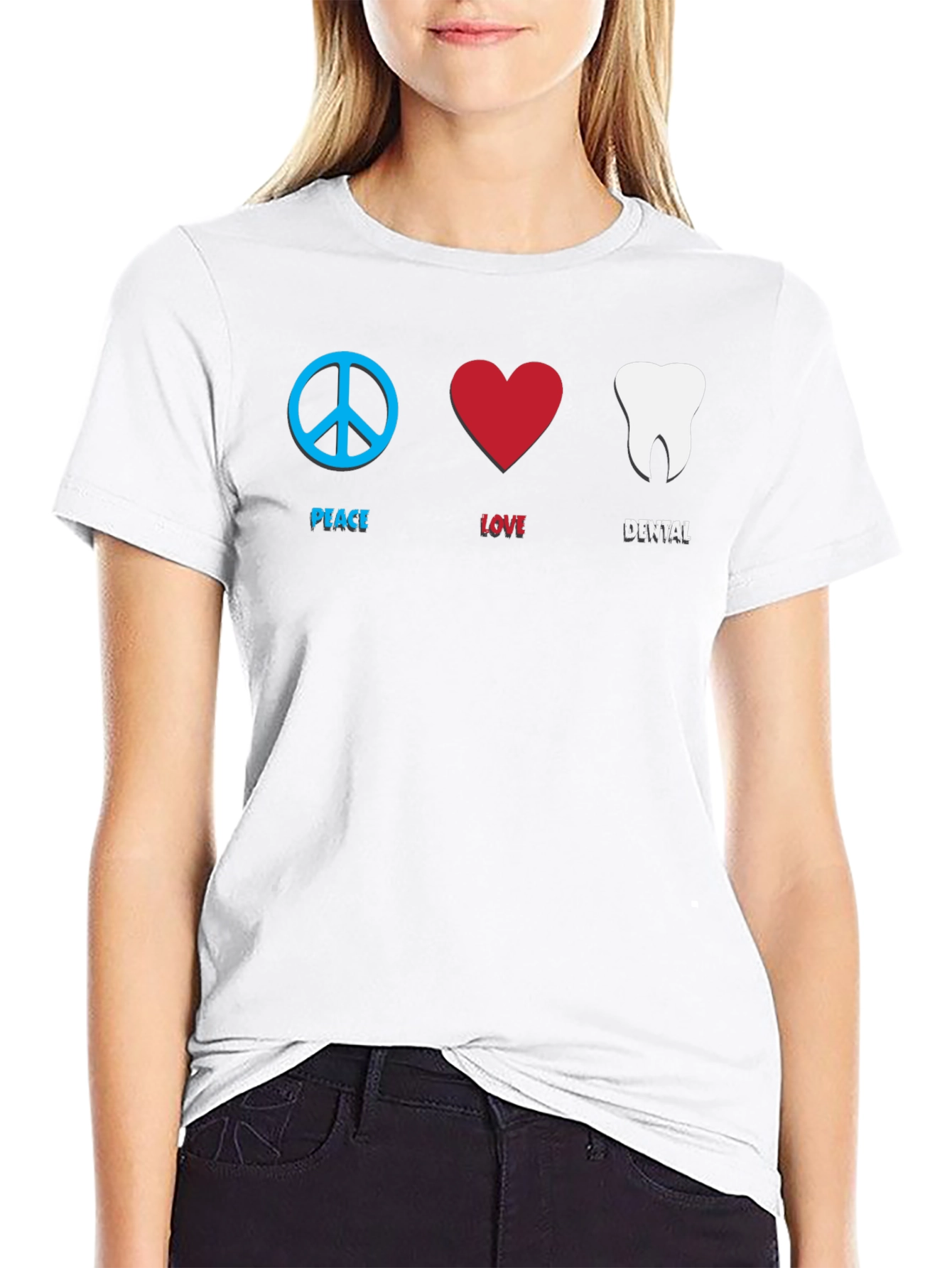Peace Love Dental T-Shirt - Unisex Cotton Tee