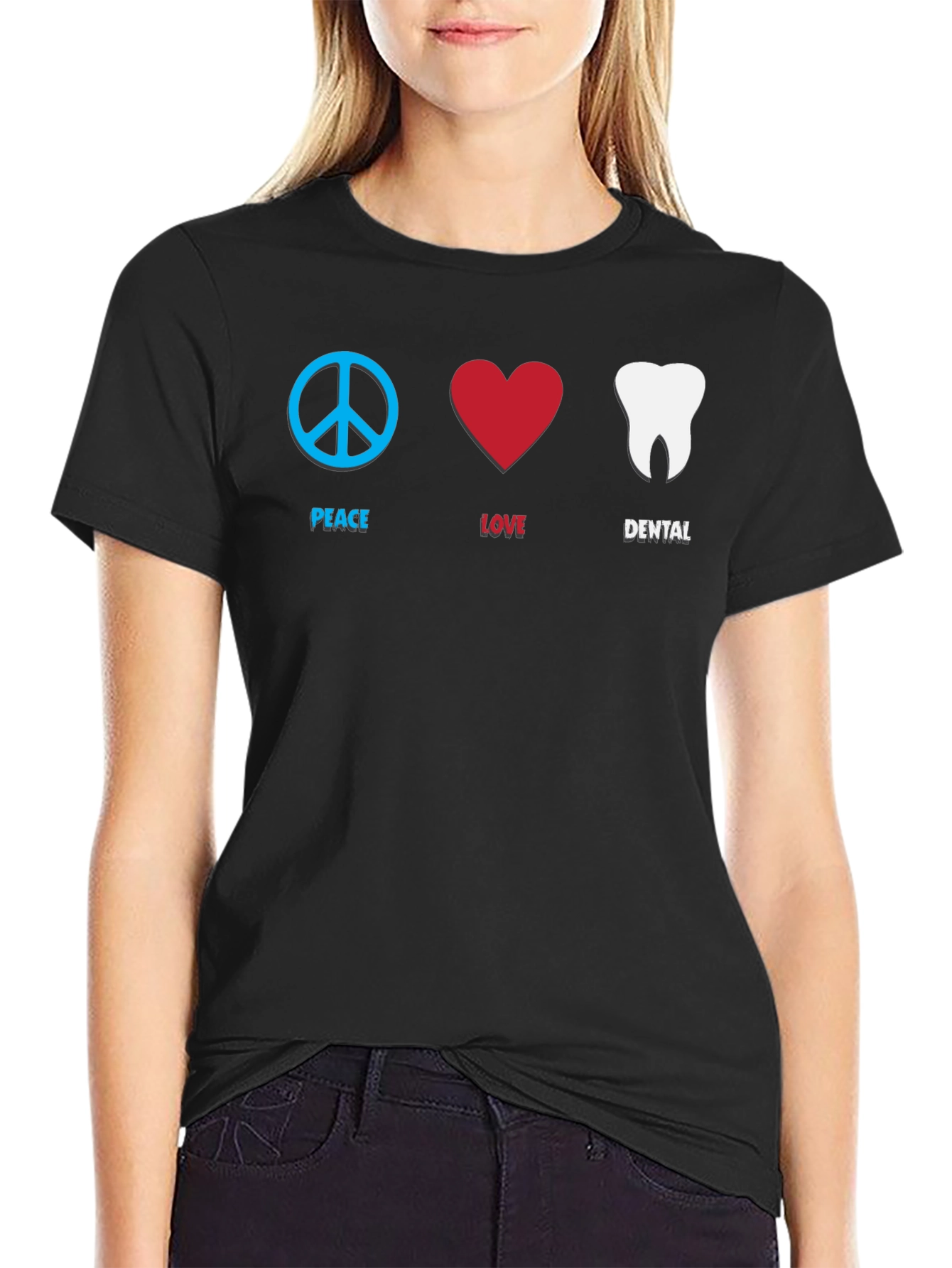 Peace Love Dental T-Shirt - Unisex Cotton Tee