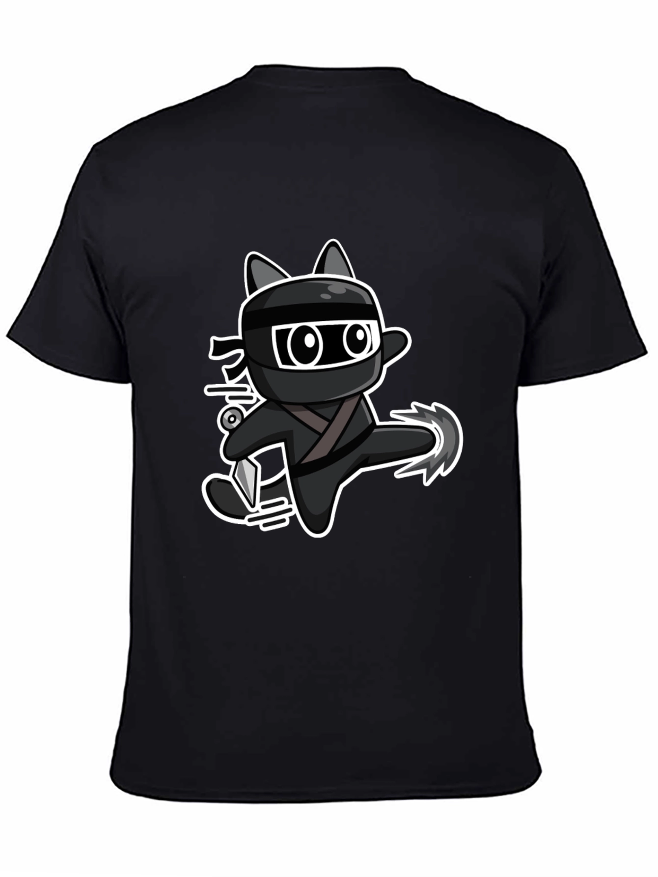 Ninja Cat Graphic Tee - Black