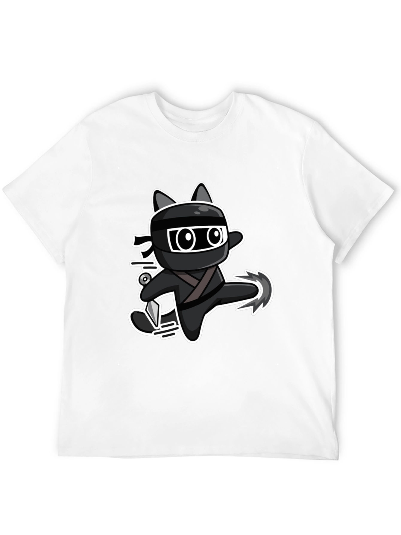 Ninja Cat Graphic Tee - Black