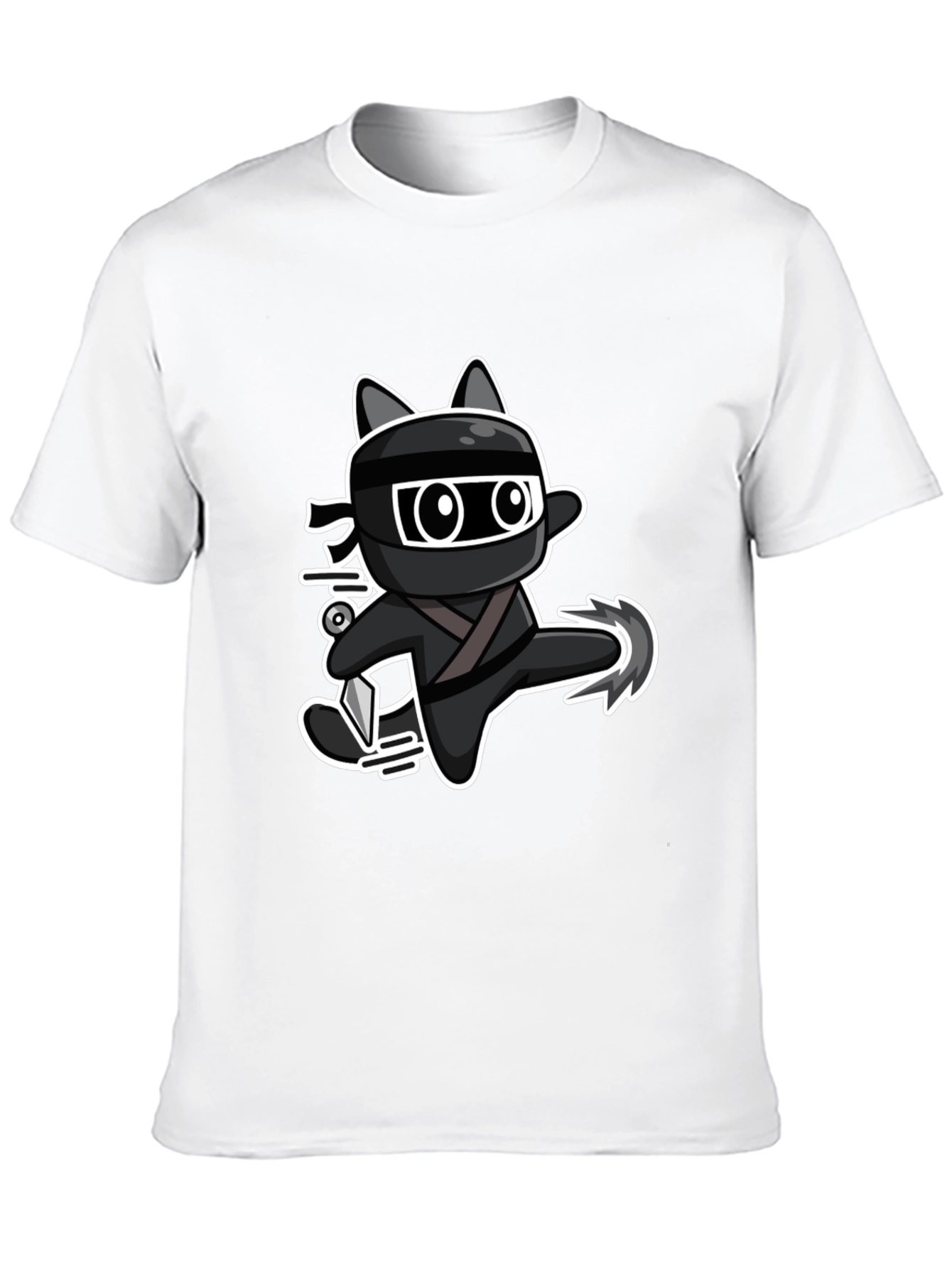Ninja Cat Graphic Tee - Black