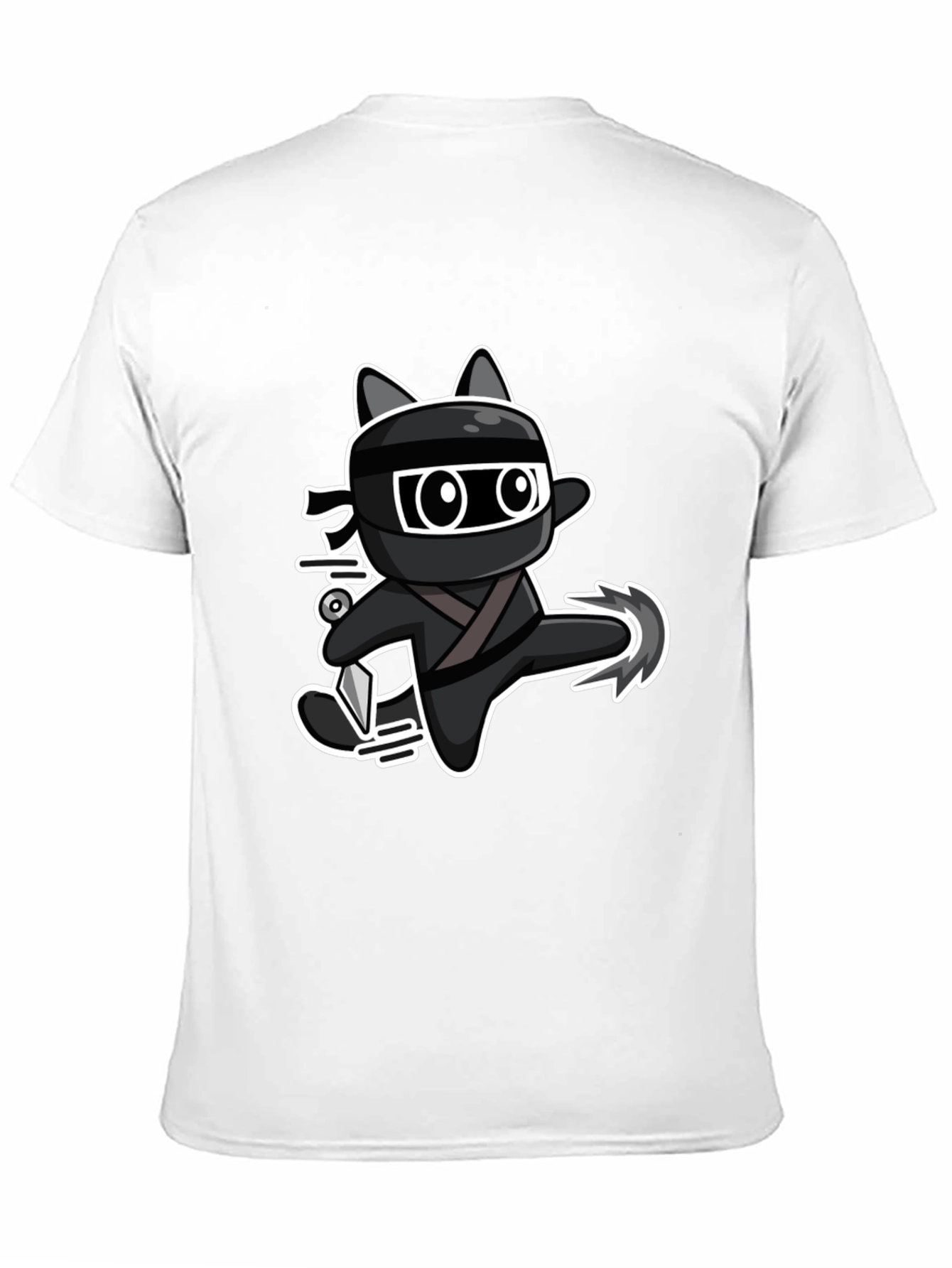 Ninja Cat Graphic Tee - Black