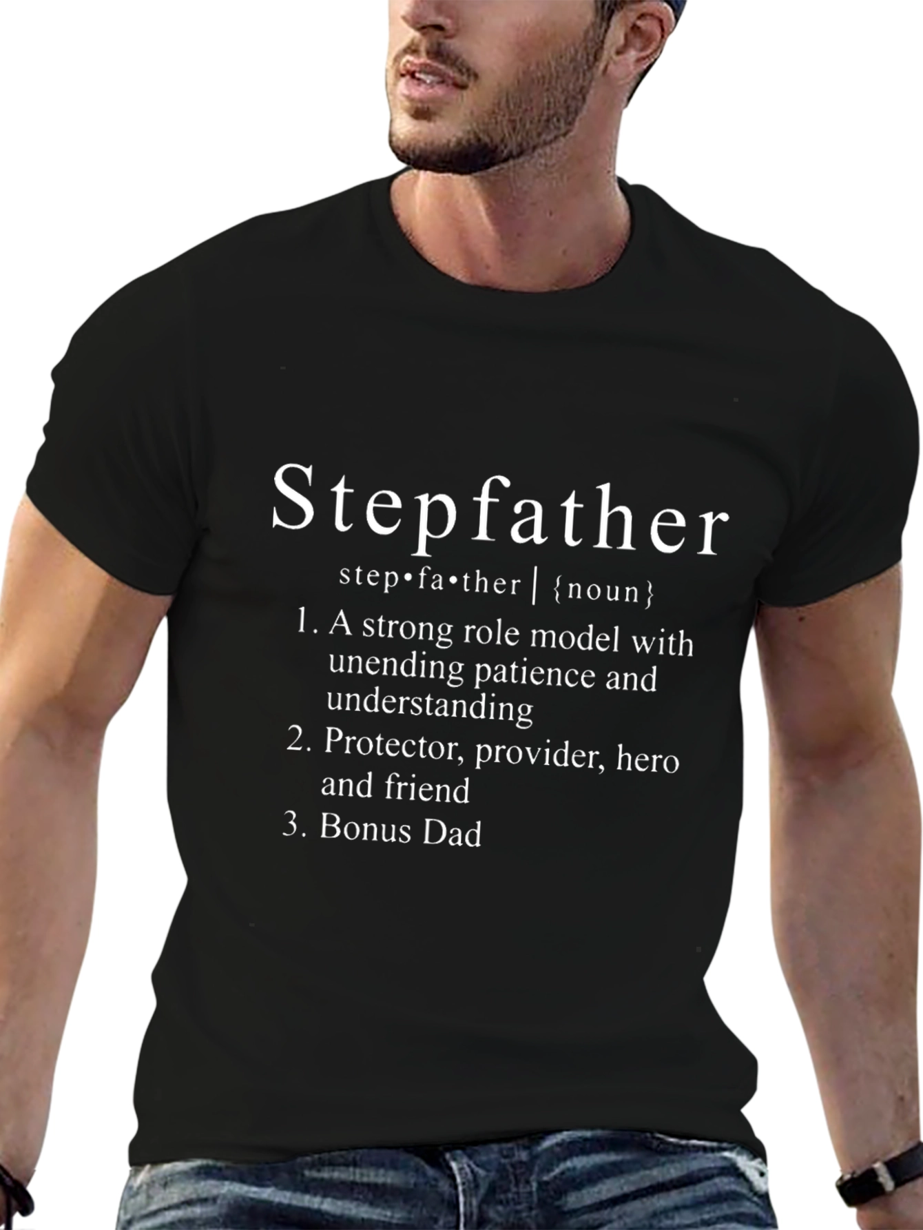 Stepfather Definition T-Shirt - Bonus Dad Hero Tee