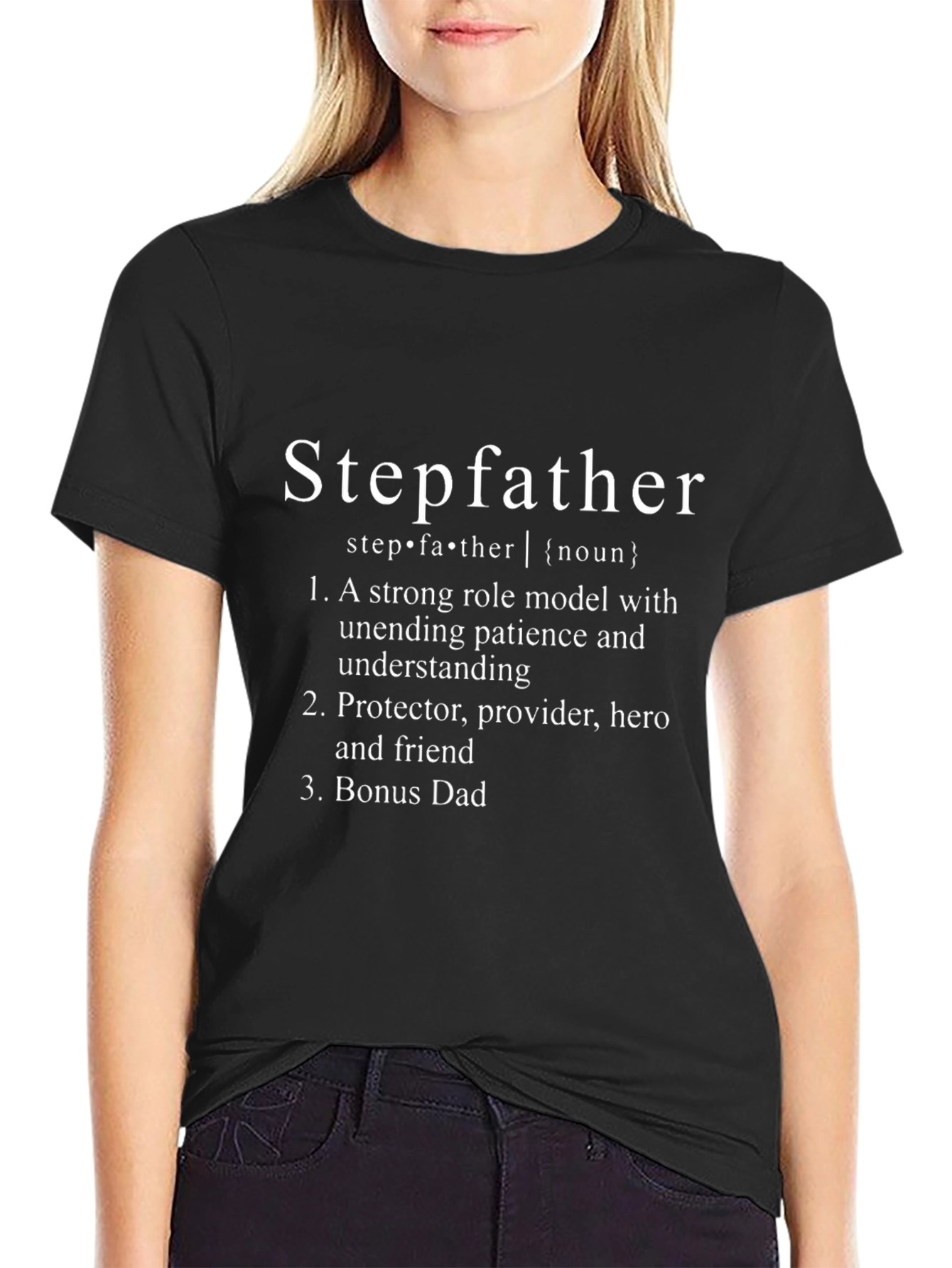 Stepfather Definition T-Shirt - Bonus Dad Hero Tee