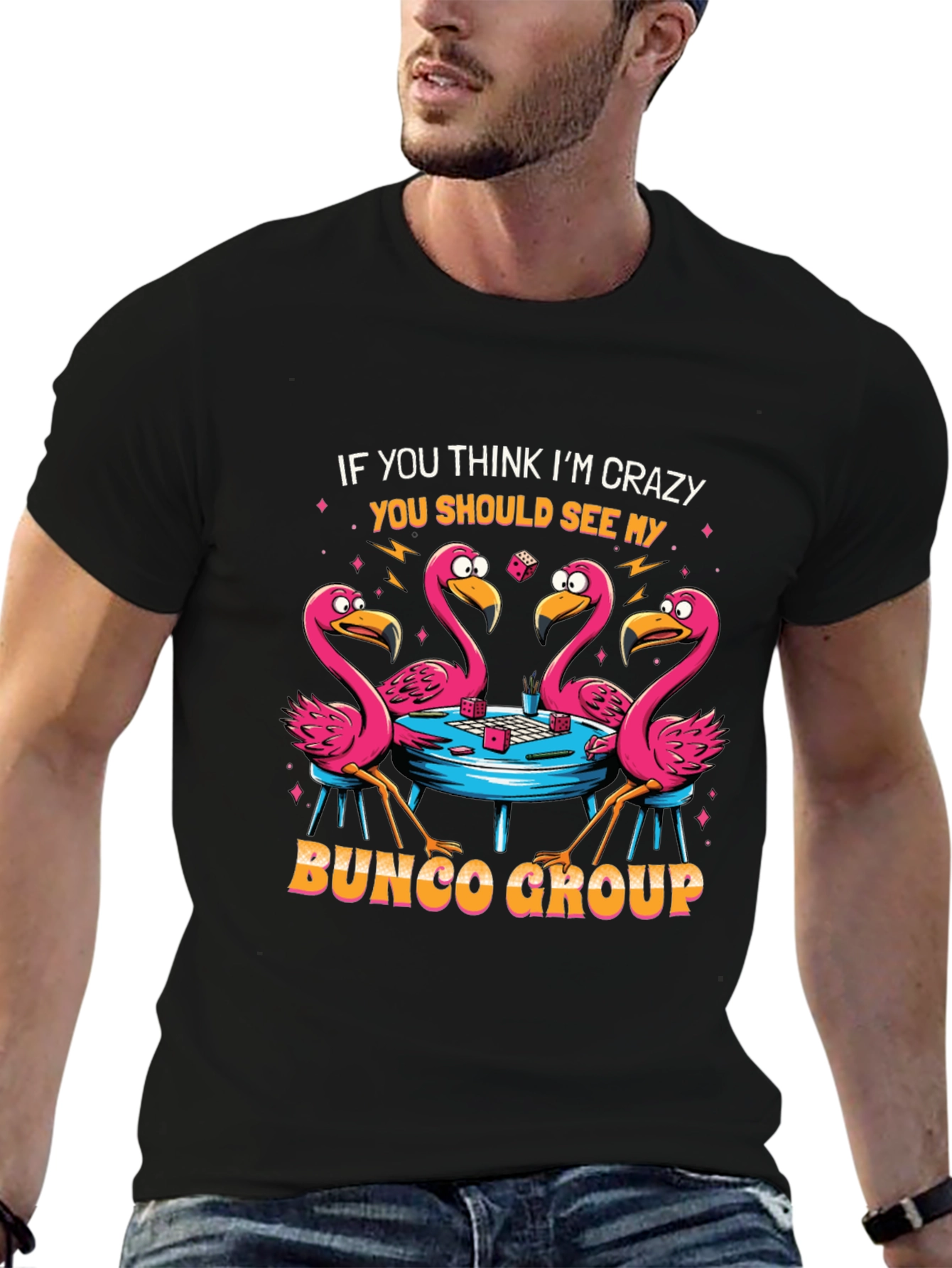 Crazy Bunco Group Flamingo Graphic Tee