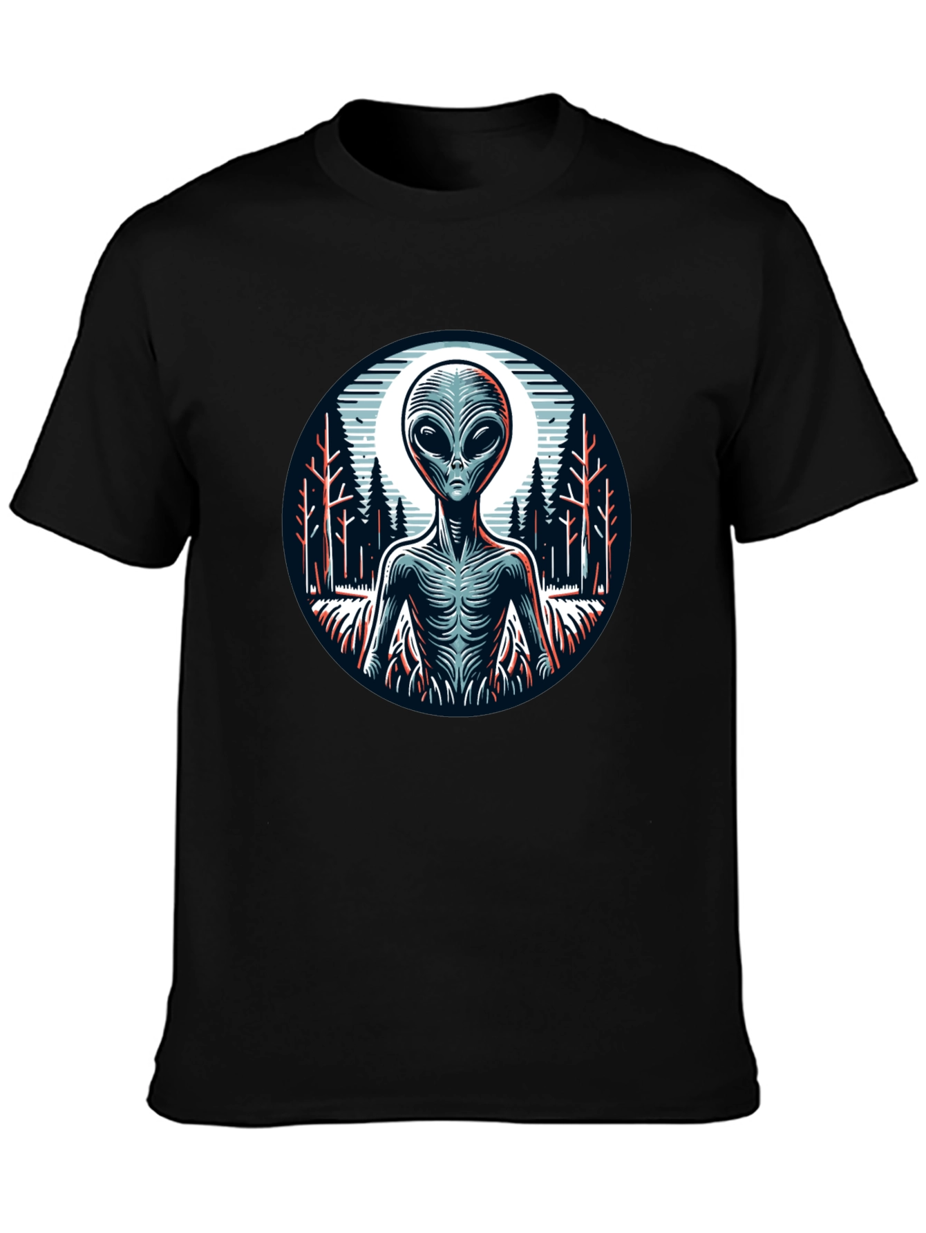 Alien Graphic Print Black T-Shirt