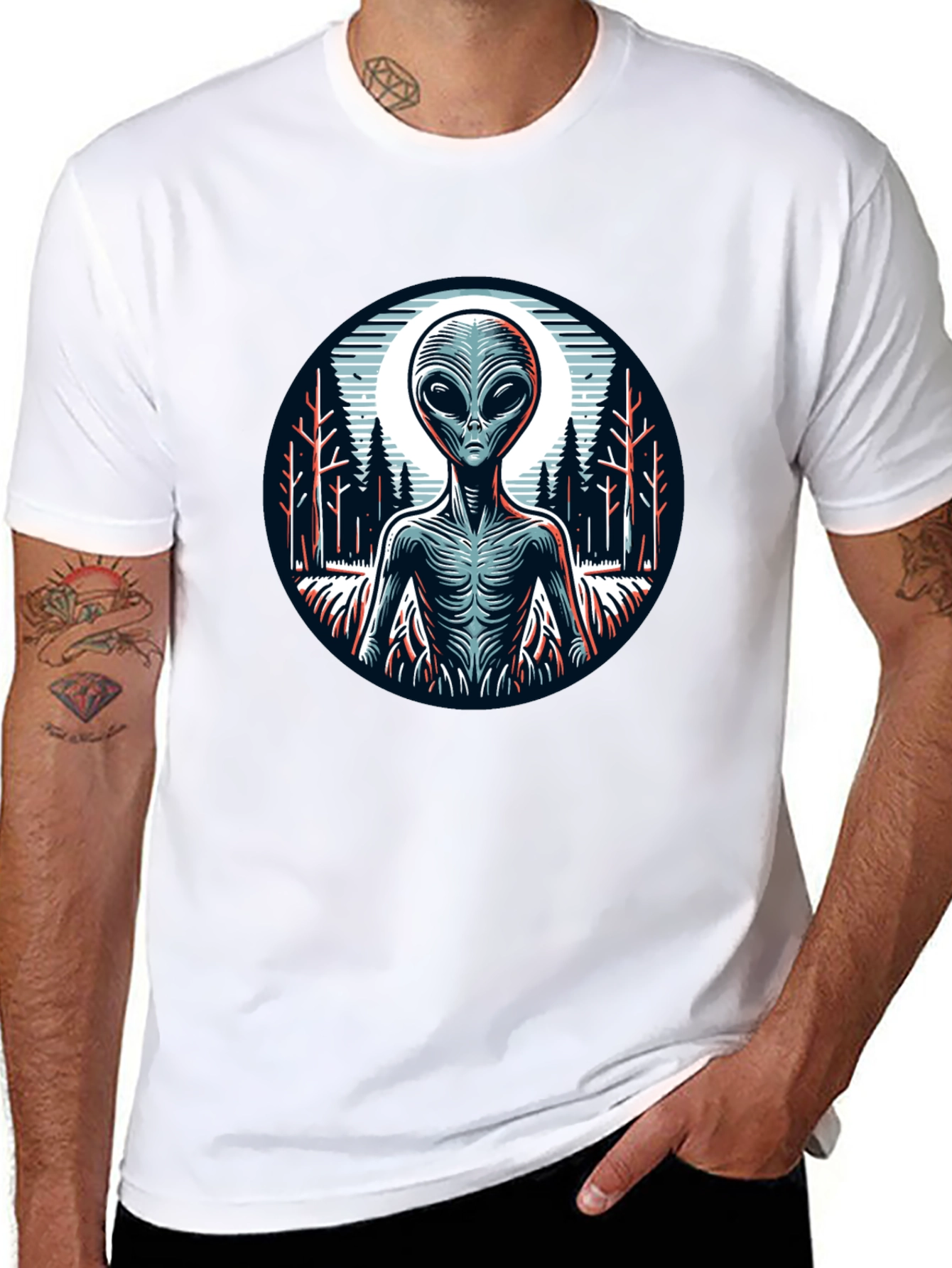 Alien Graphic Print Black T-Shirt
