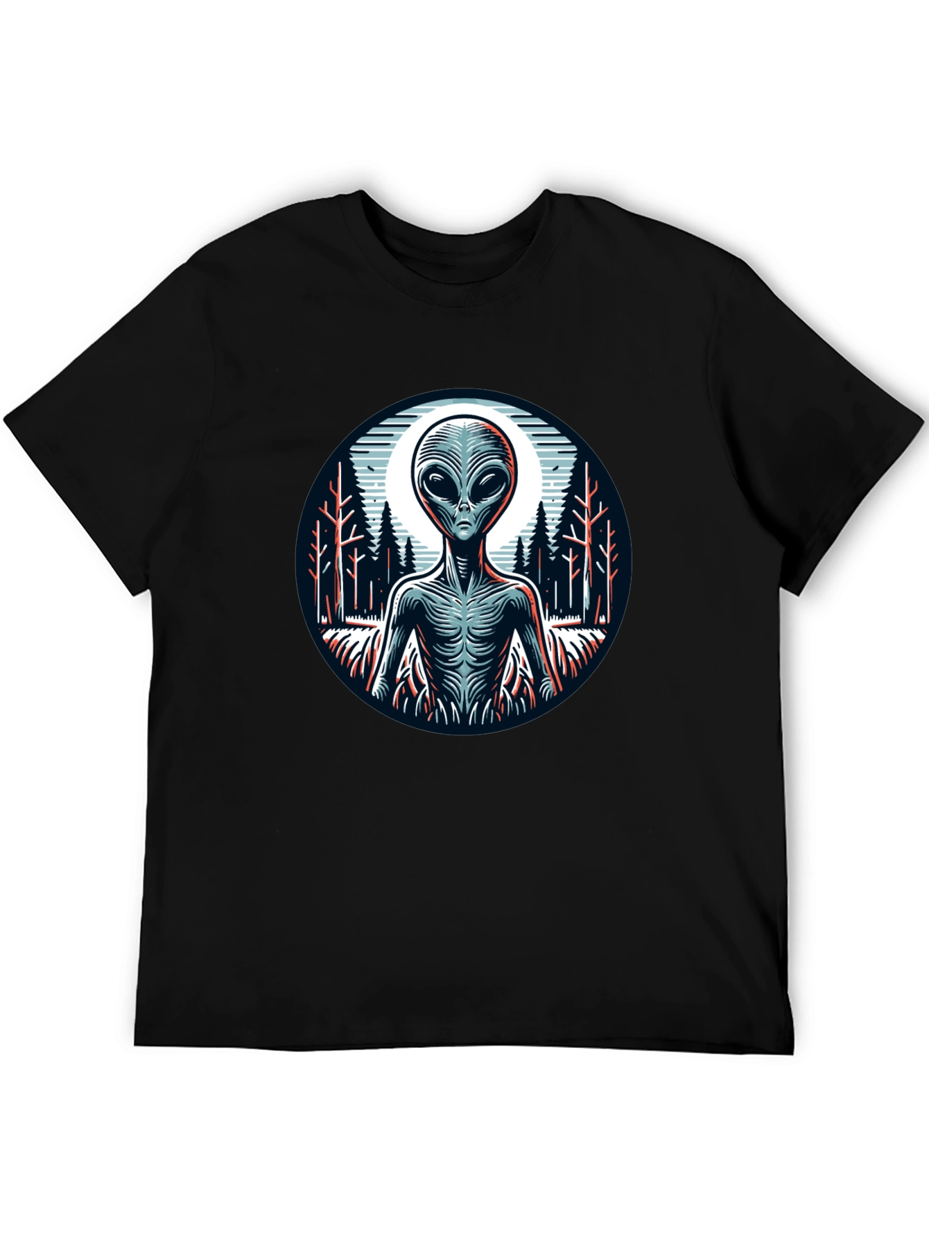 Alien Graphic Print Black T-Shirt