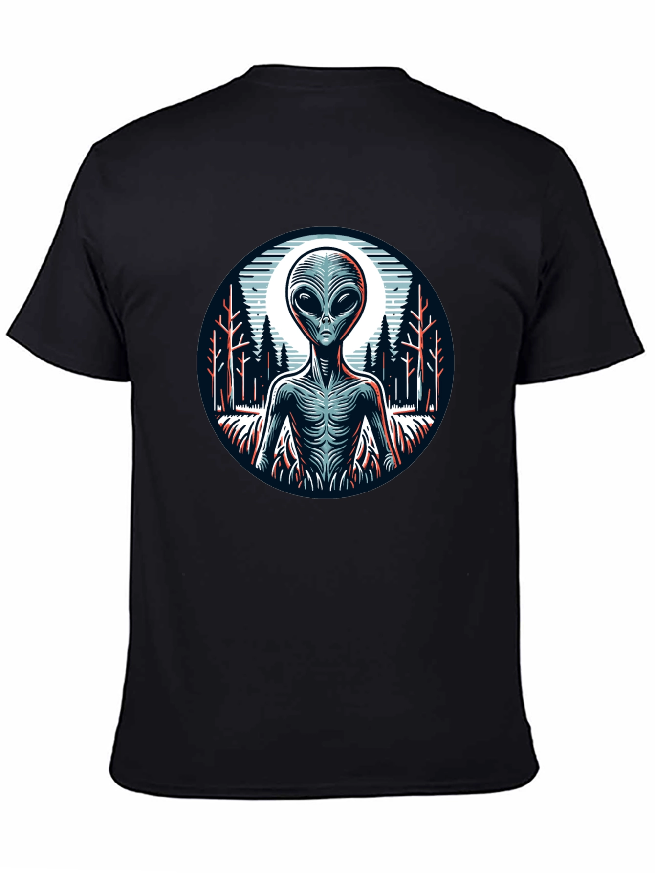 Alien Graphic Print Black T-Shirt