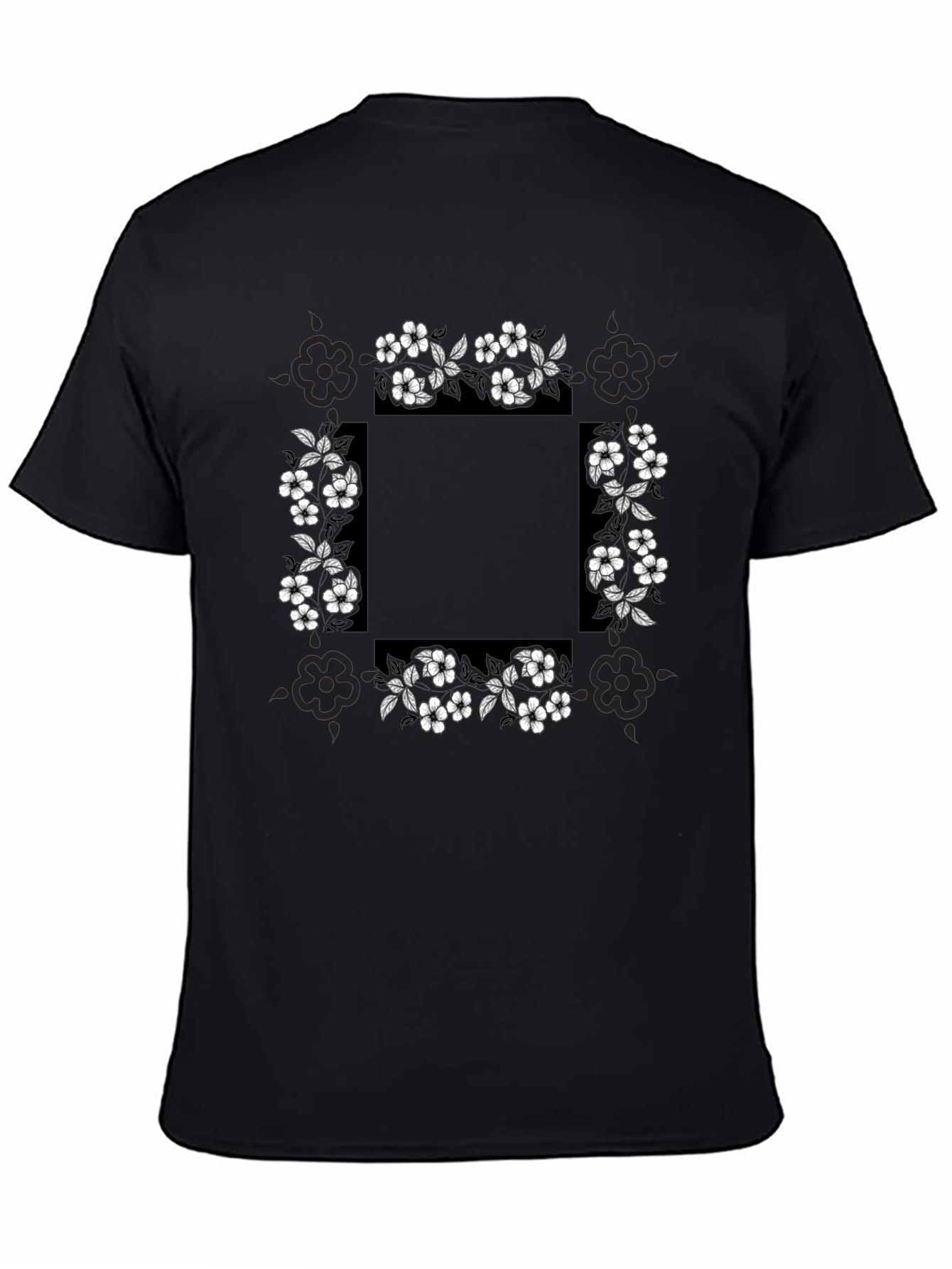 Floral Border Graphic Print T-Shirt