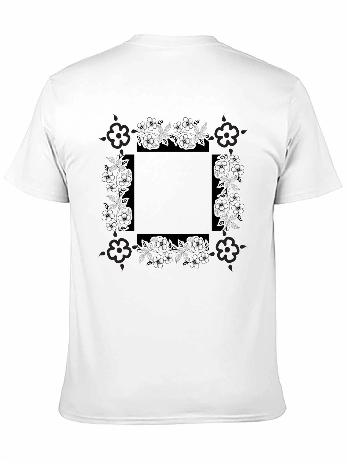 Floral Border Graphic Print T-Shirt
