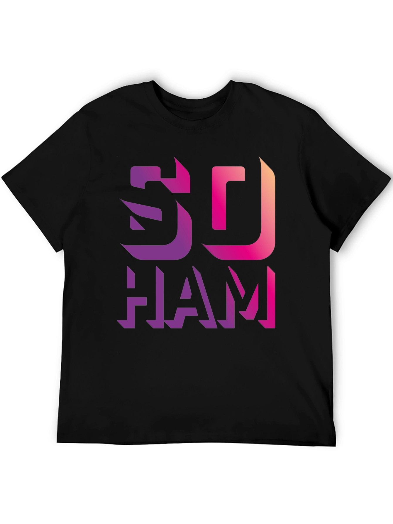 Gradient SO HAM Graphic Black T-Shirt