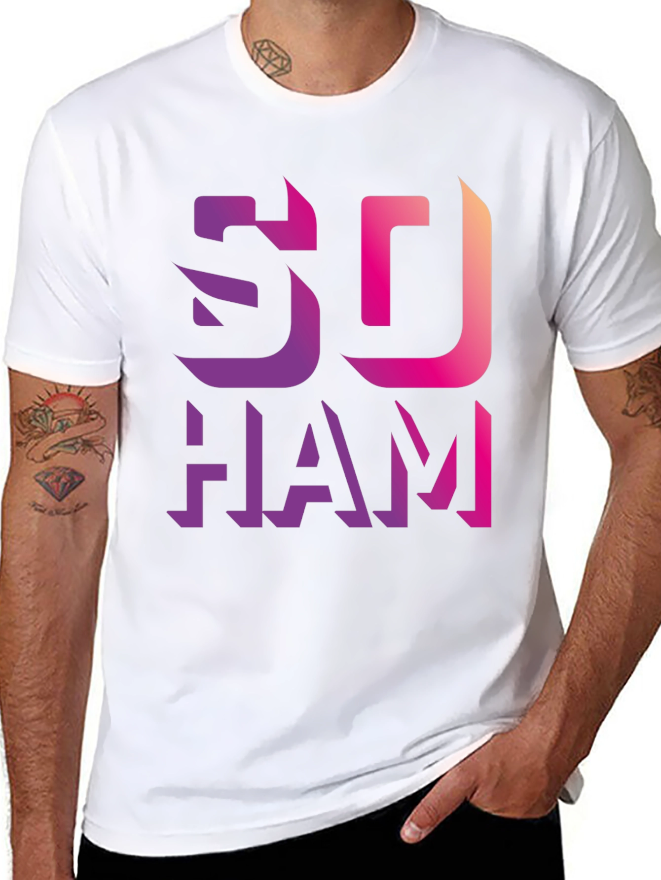 Gradient SO HAM Graphic Black T-Shirt
