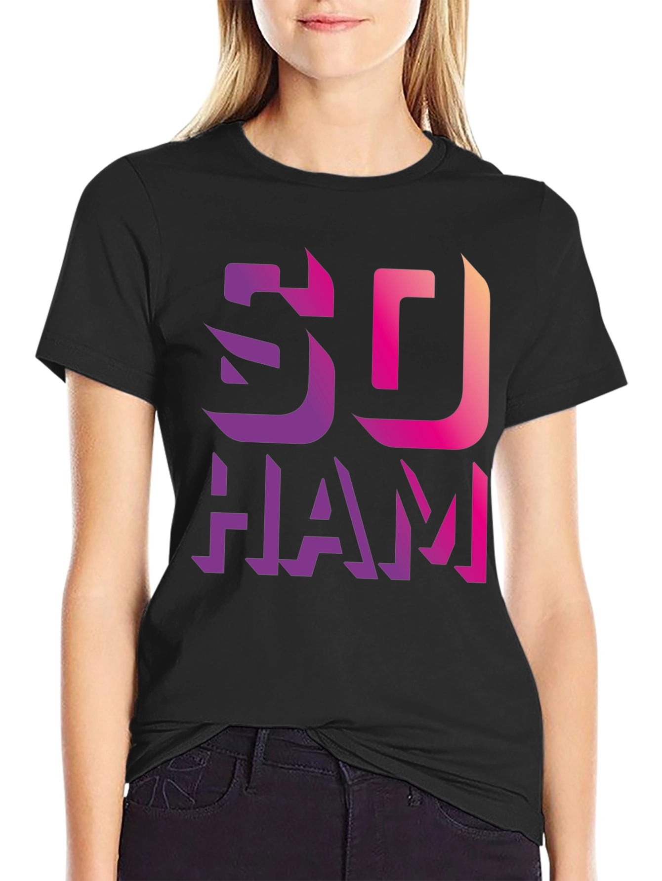Gradient SO HAM Graphic Black T-Shirt