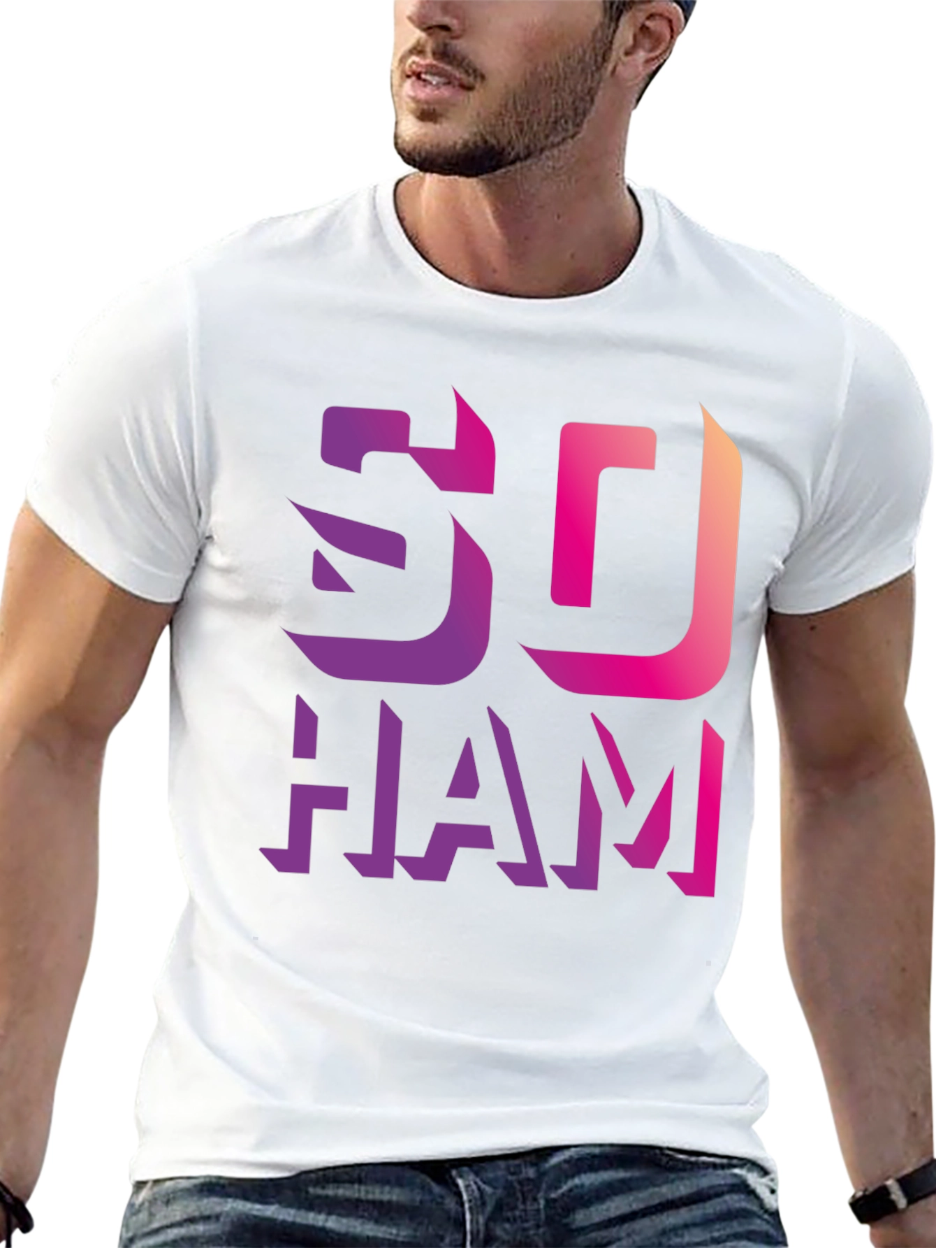 Gradient SO HAM Graphic Black T-Shirt