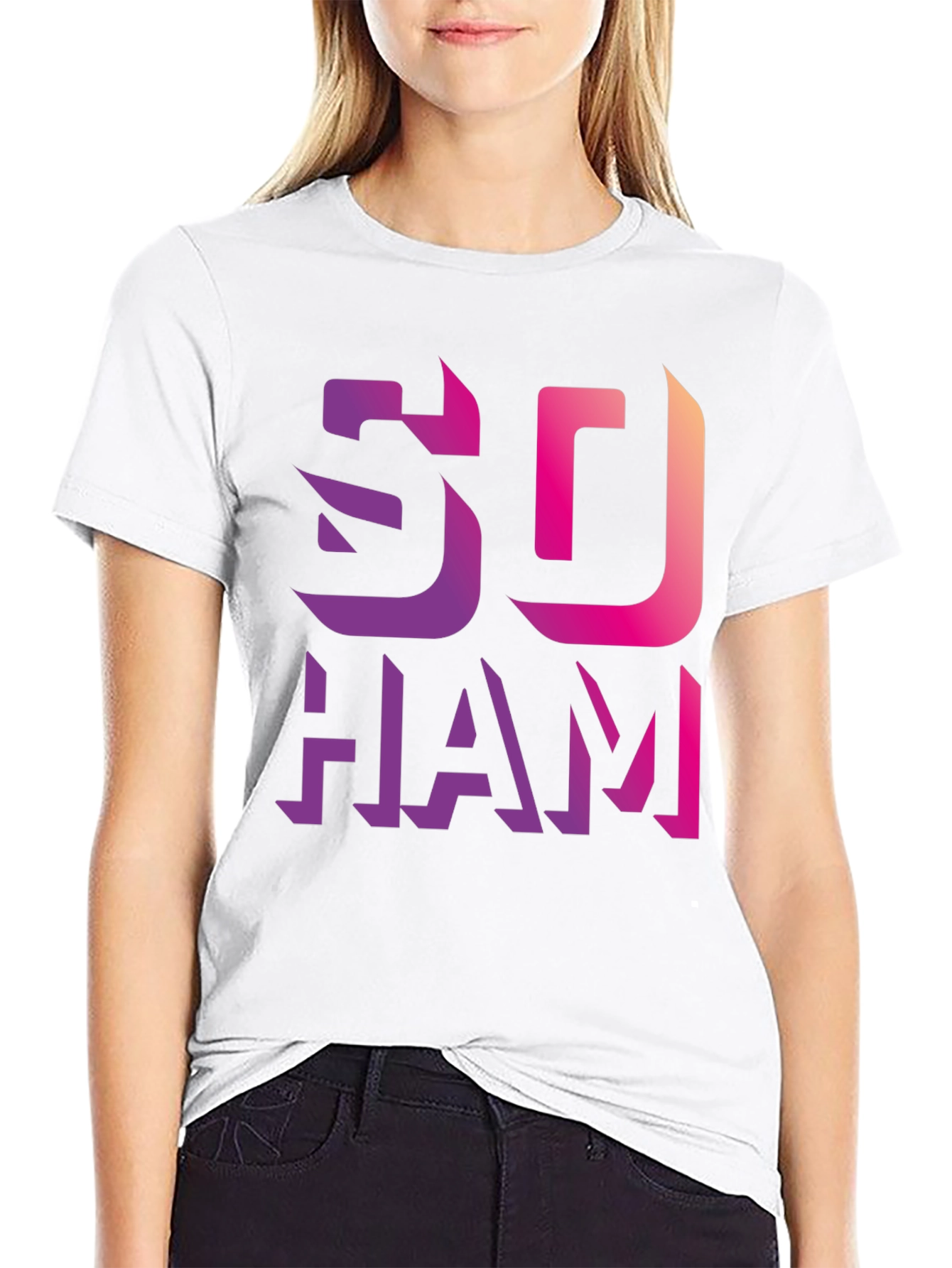Gradient SO HAM Graphic Black T-Shirt