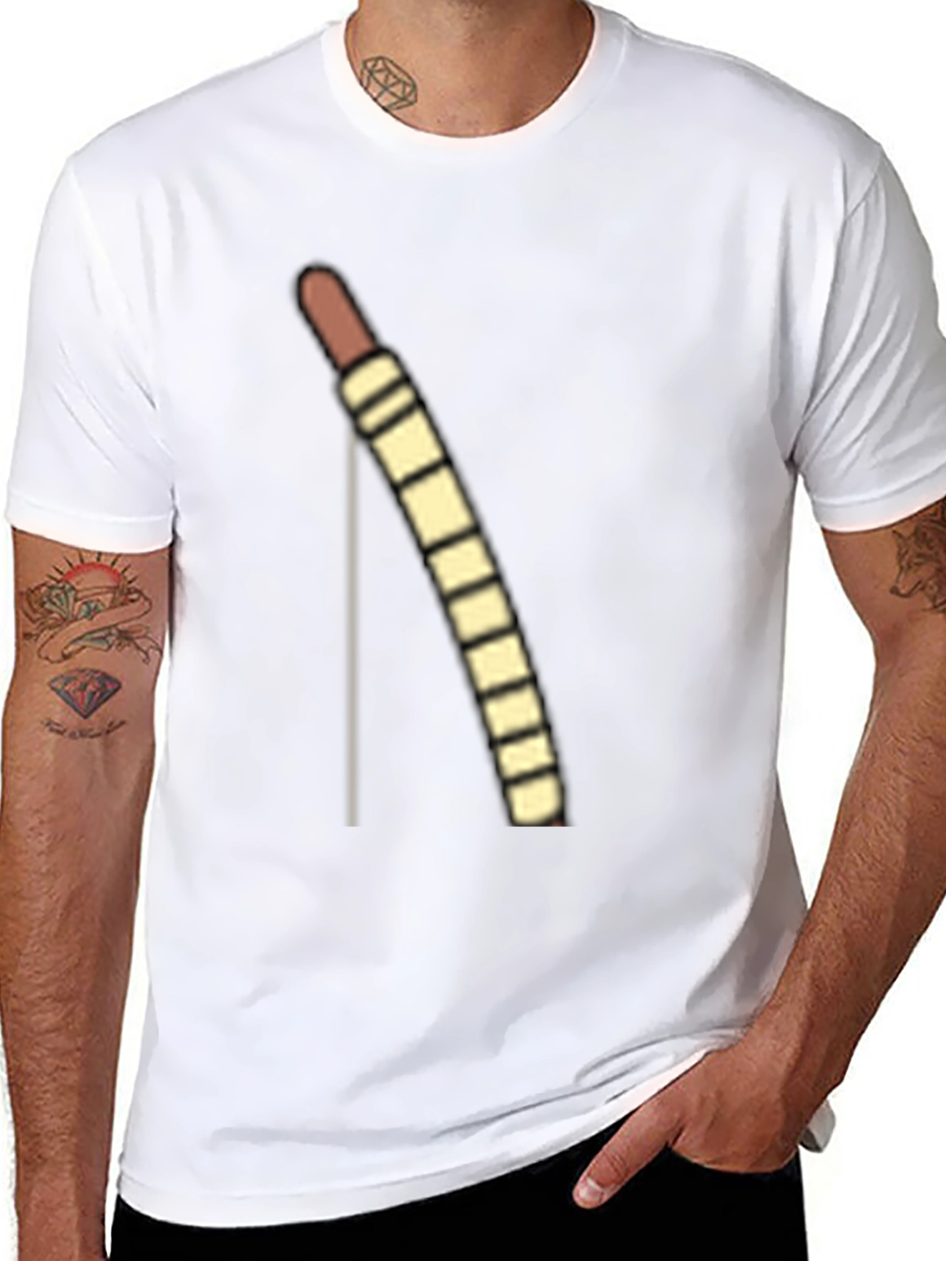 Novelty Sausage Link Graphic T-Shirt