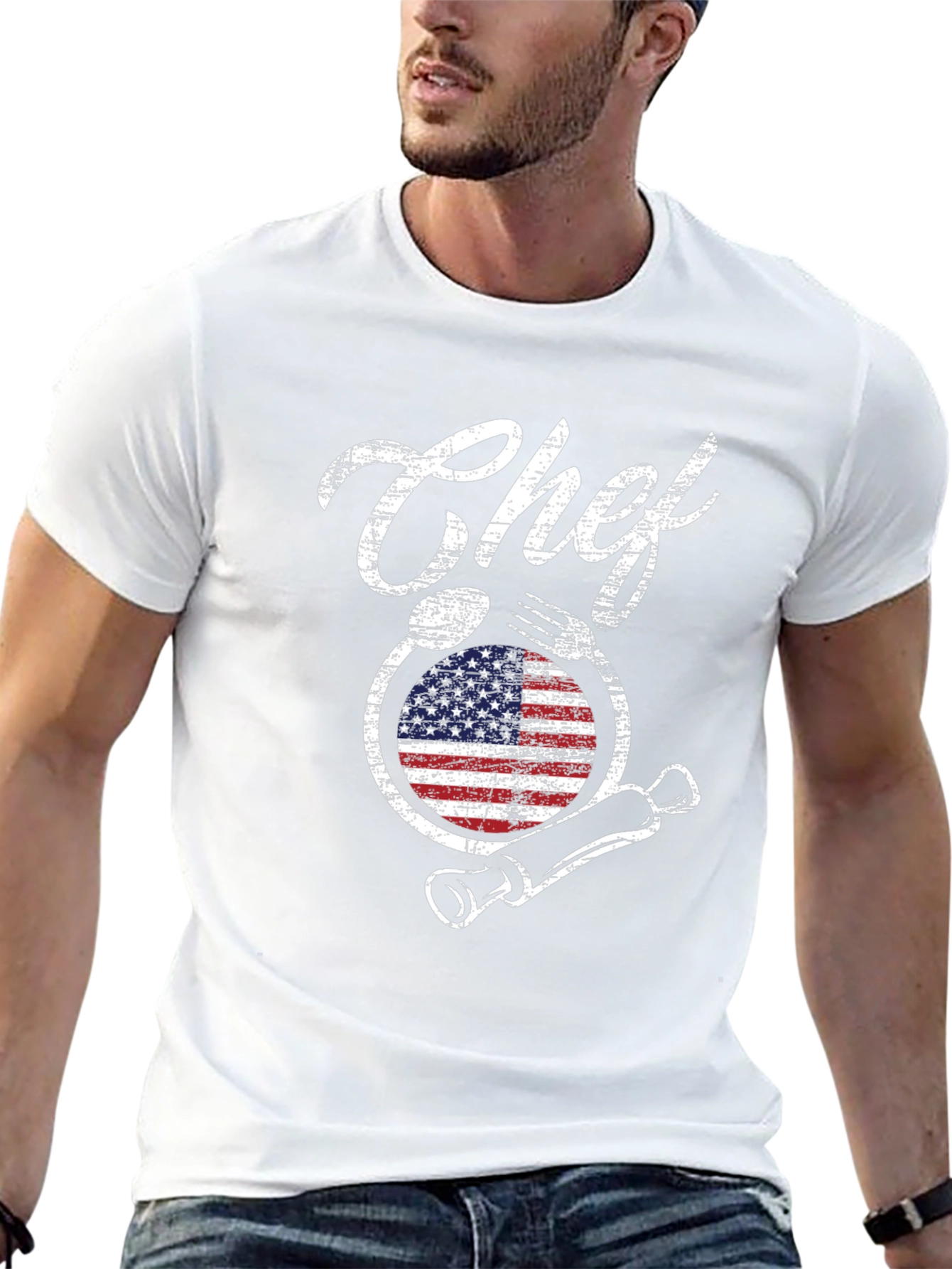 Chef USA Flag Graphic T-Shirt