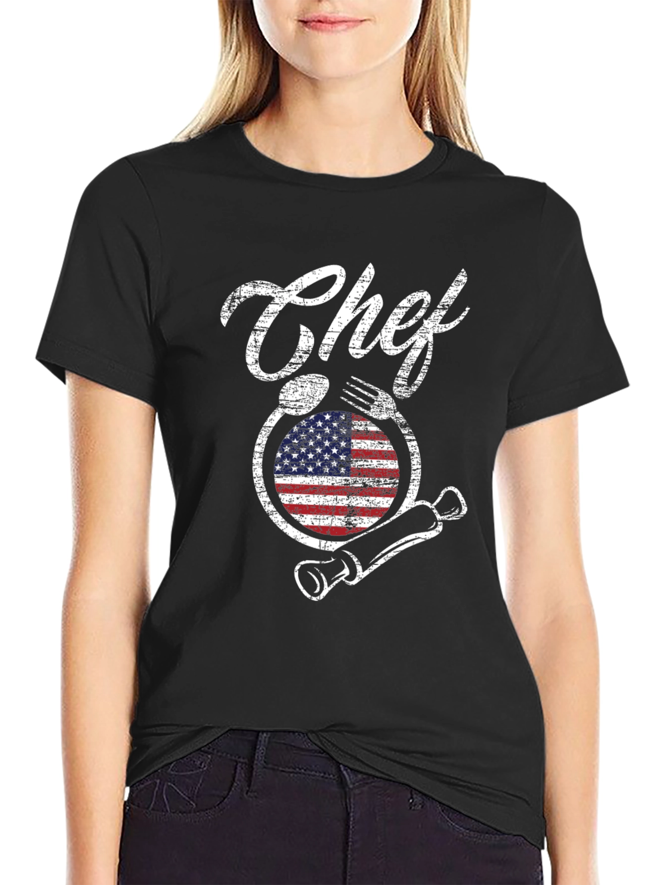 Chef USA Flag Graphic T-Shirt