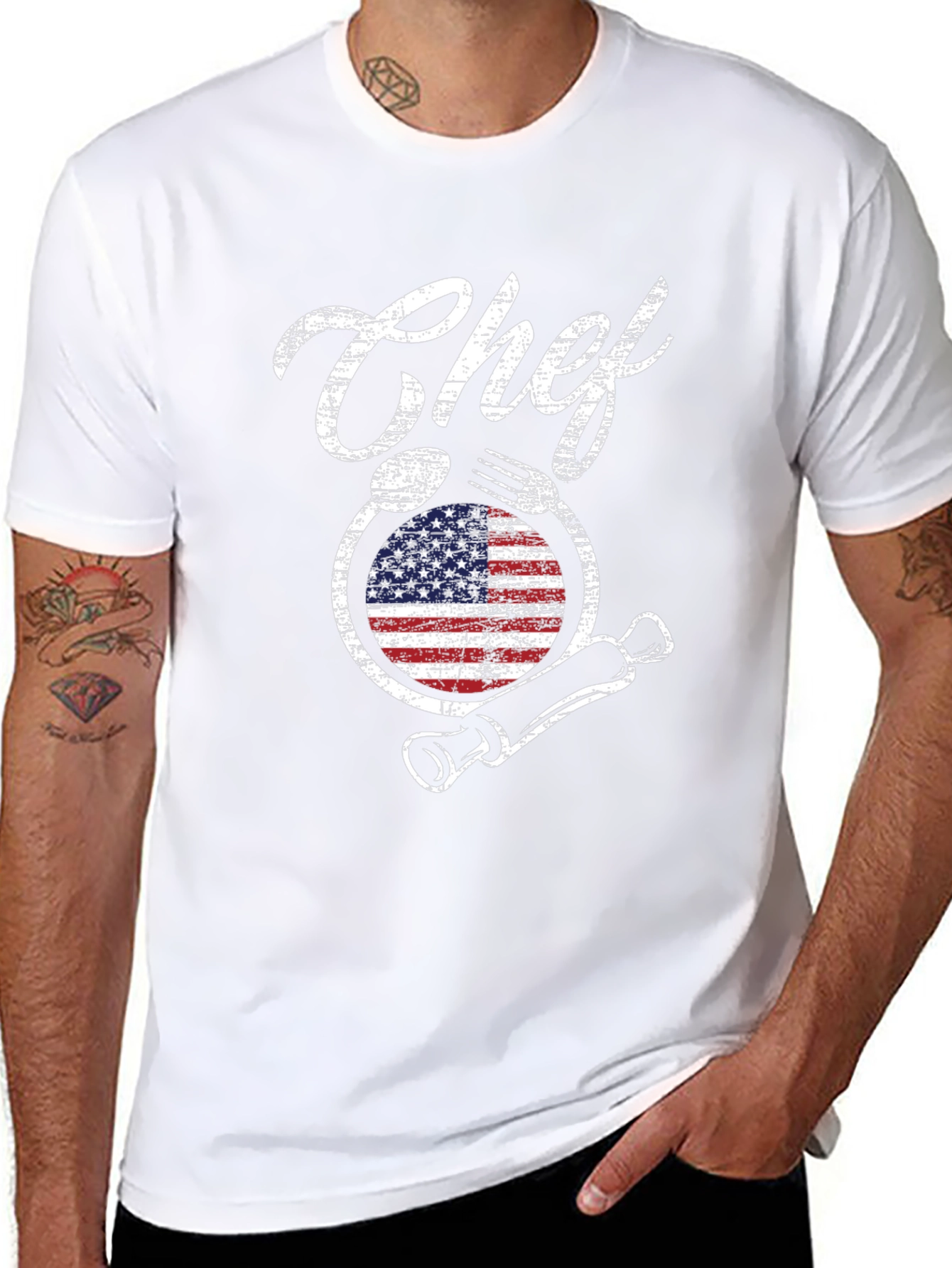 Chef USA Flag Graphic T-Shirt