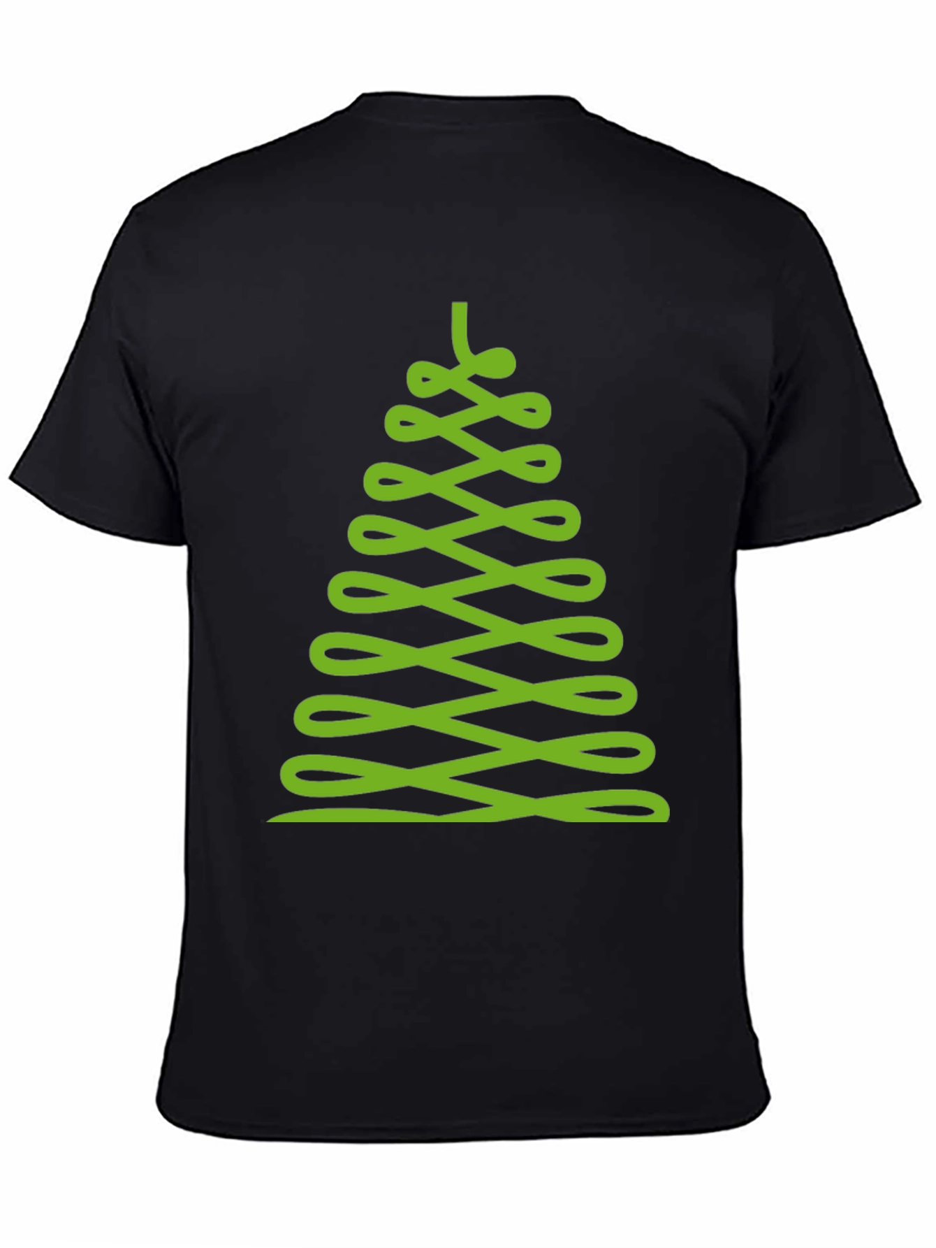 Abstract Christmas Tree Graphic Tee - Black