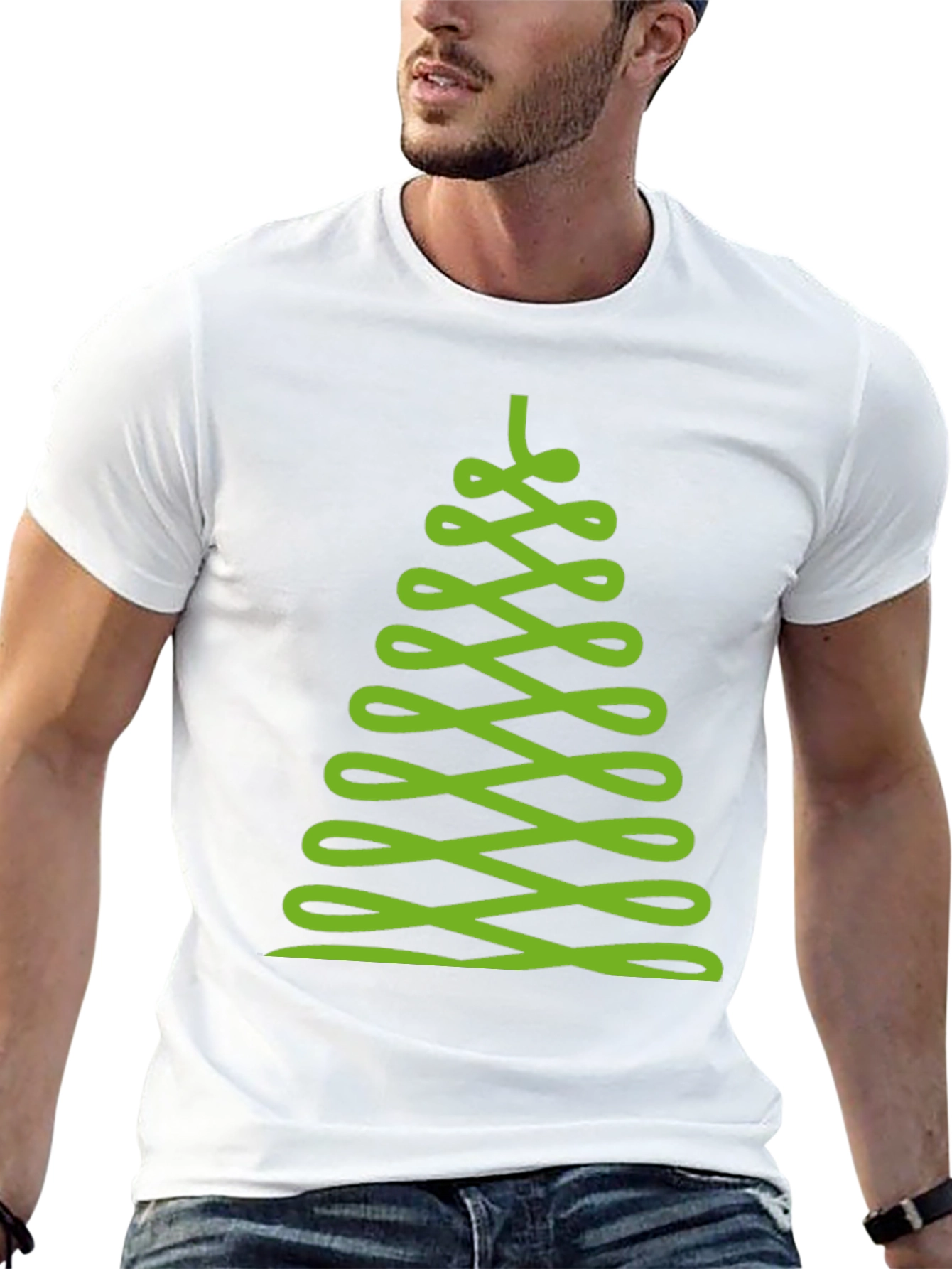 Abstract Christmas Tree Graphic Tee - Black