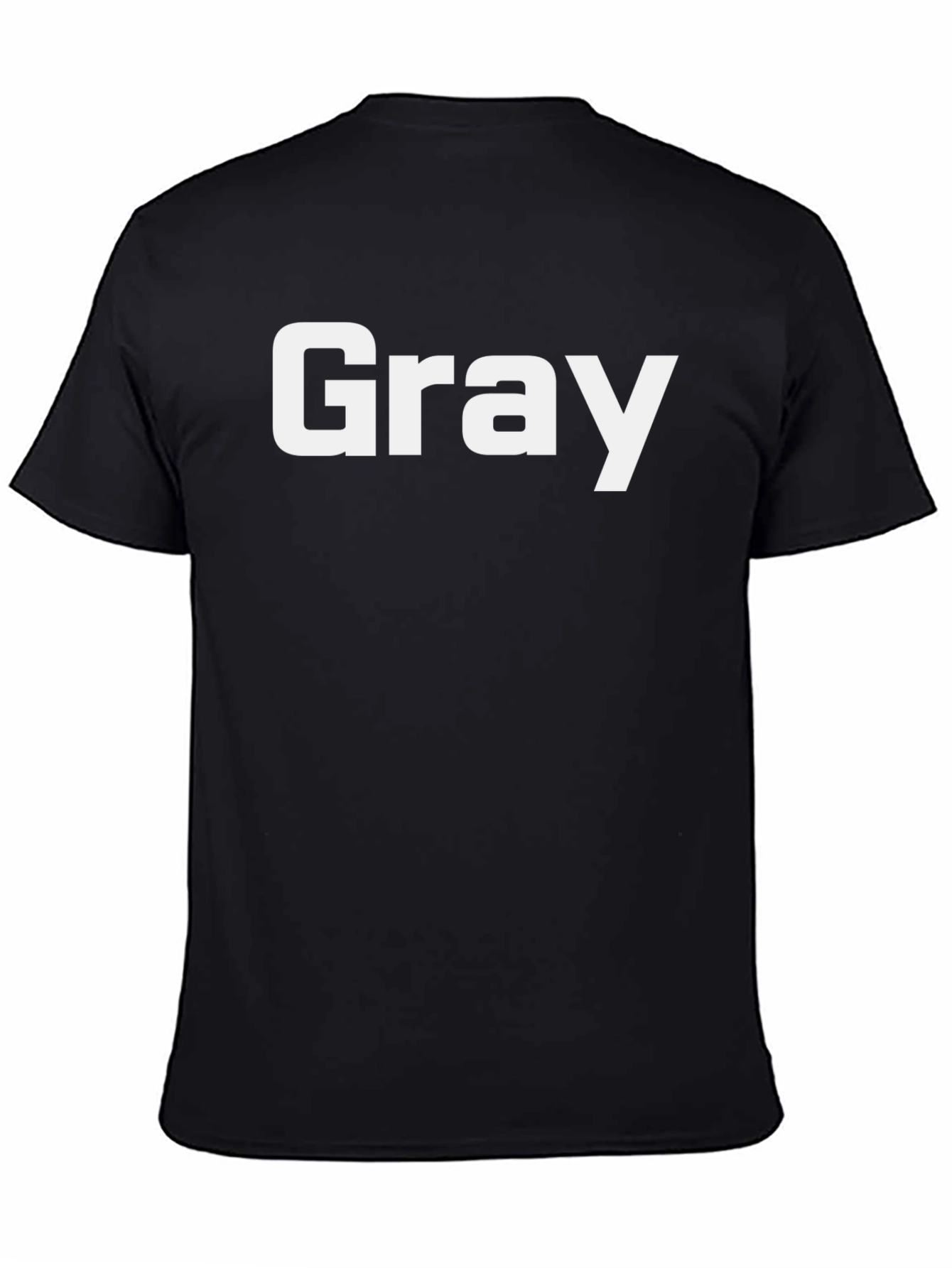 Gray Text Black T-Shirt