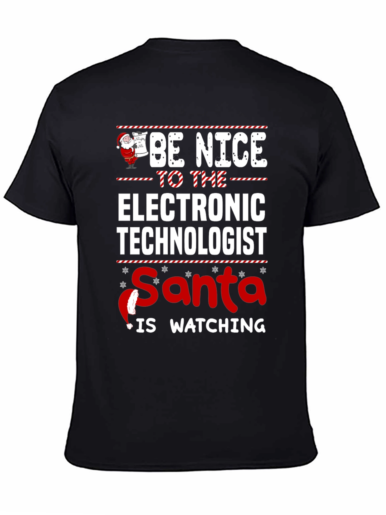 Electronic Technologist Santa Watching Christmas T-Shirt