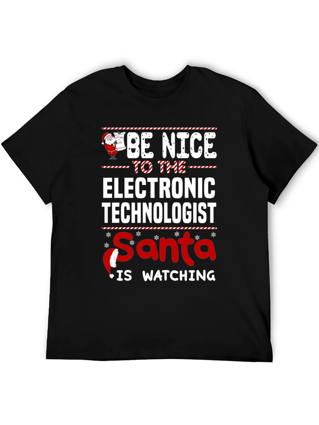 Electronic Technologist Santa Watching Christmas T-Shirt