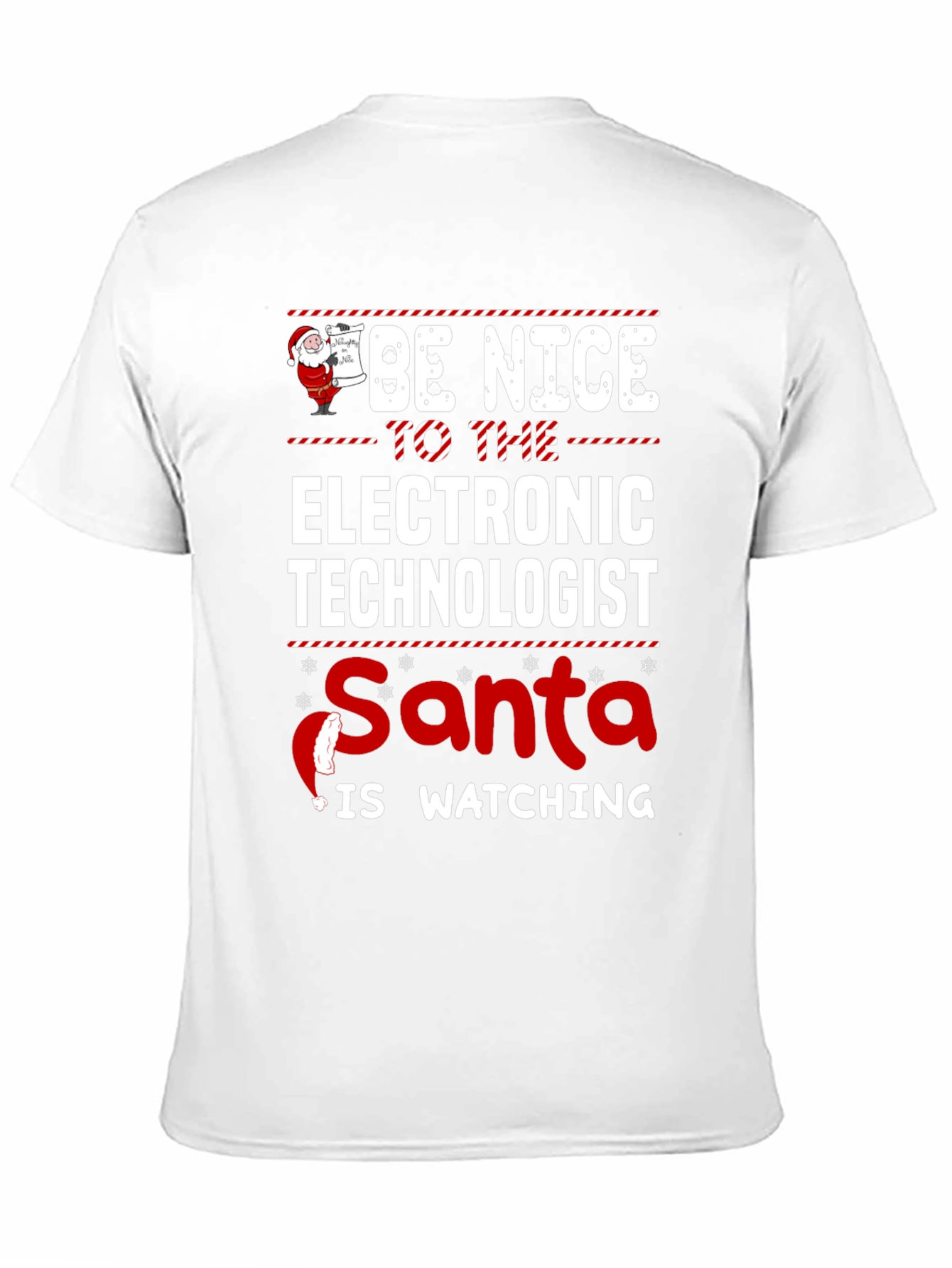 Electronic Technologist Santa Watching Christmas T-Shirt